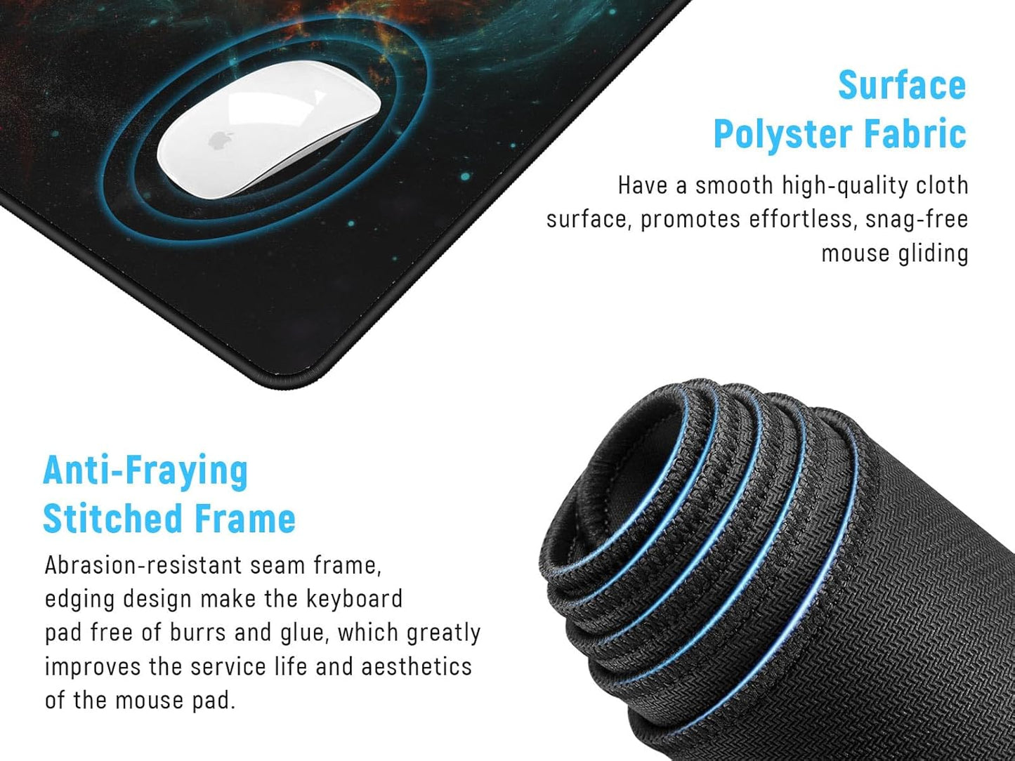 JIALONG Gaming Mouse Pad Desk Mouse Mat Large Size 35.4 x15.7inches Comfortable XXL Mousepad for Work Gaming Office Home