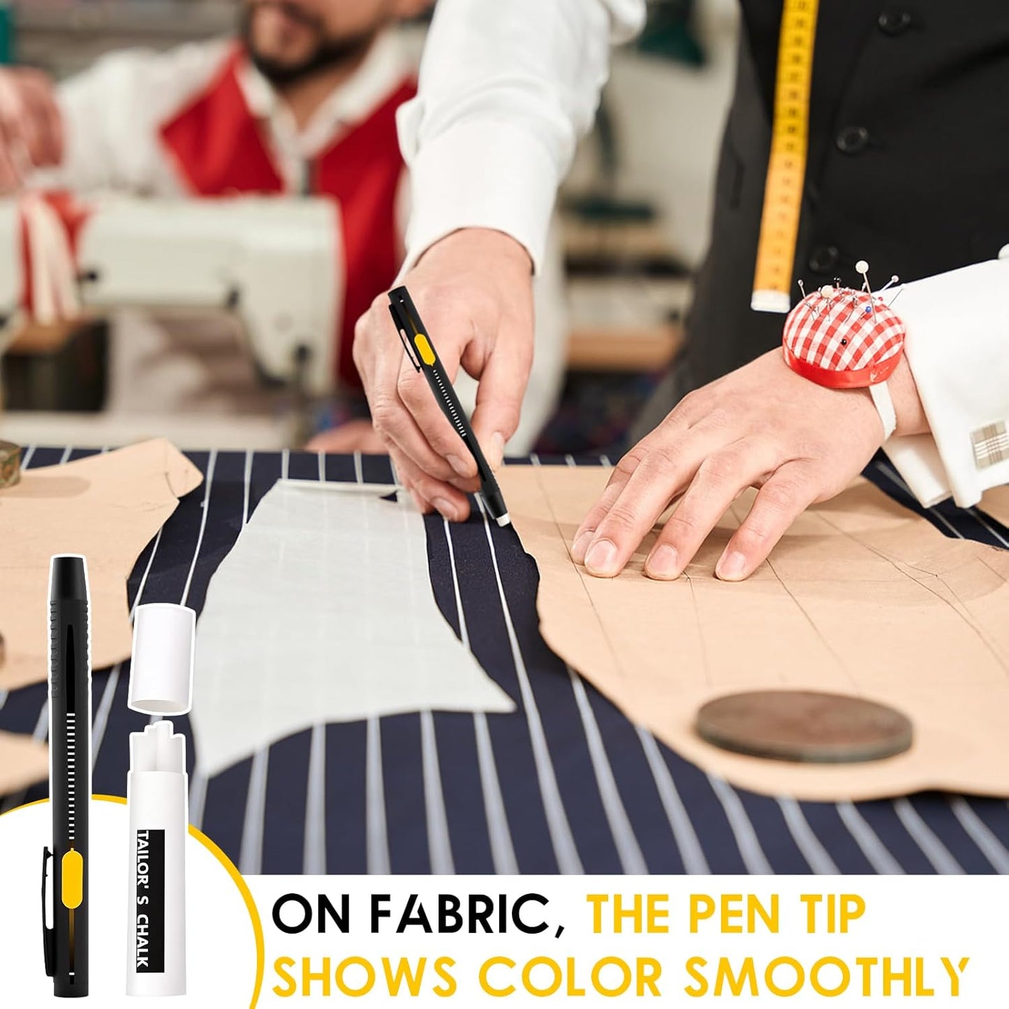 Heat Erasable Fabric Marker for Sewing, Embroidery, Quilting, Washable Erasable Replaceable Refill Marker Pen, Heat Erasable Pens Suitable for Cotton, Knitted Fabrics (1 Pen ＆ 20 Refills)