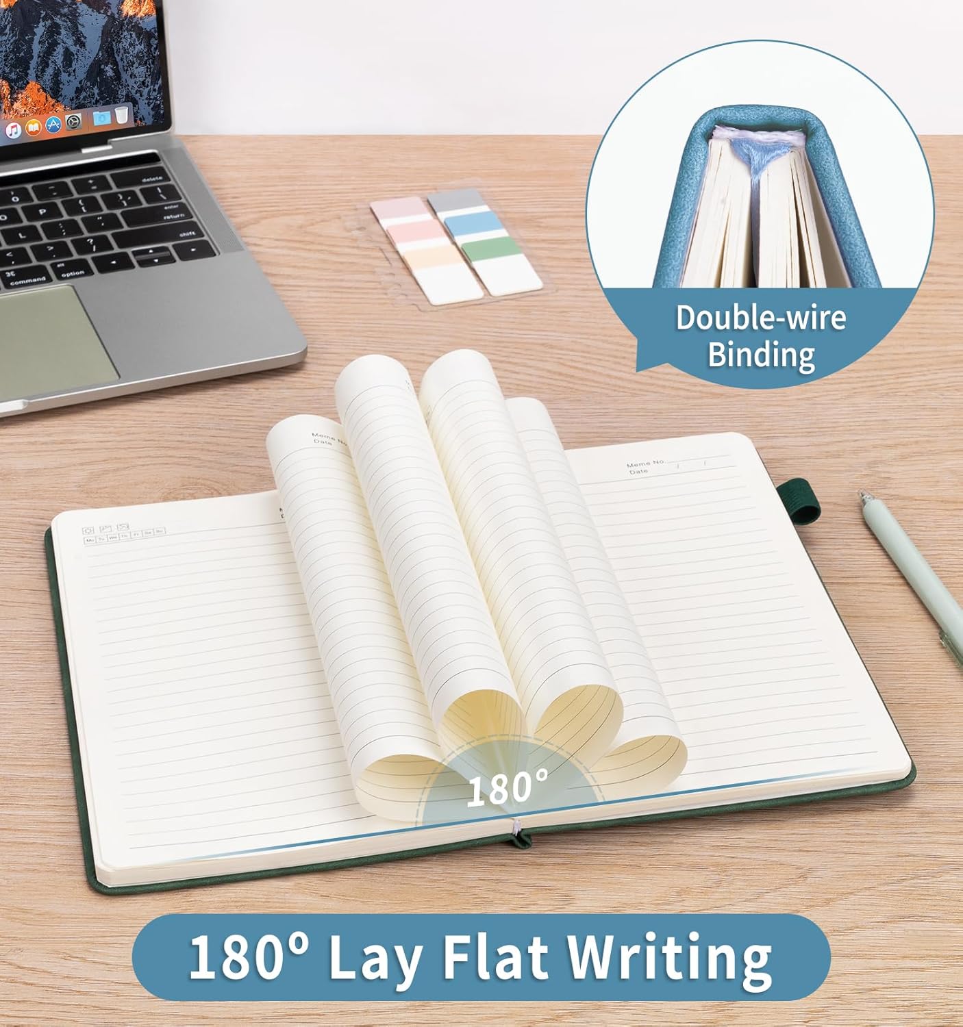 Lined Journal Notebook for Women Men, A5 Hardcover Leather Journals for Writing, 200 Pages Thick Paper, Daily Journal Notebook for Work, School, Note Taking, Business, Travel, College Ruled