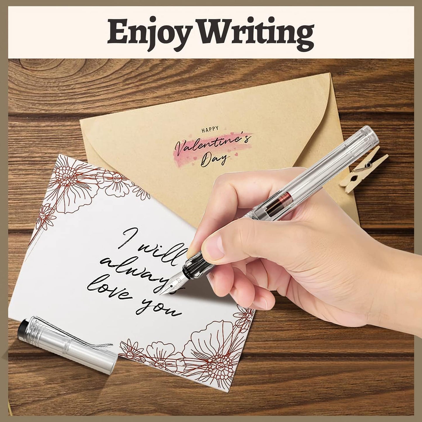 Calligraphy Set, 7 Pcs Fountain Pen with Different Replaceable Nib and 40 Replaceable Ink Cartridge in 11 Color for Beginner Writing and Drawing Calligraphy Kit