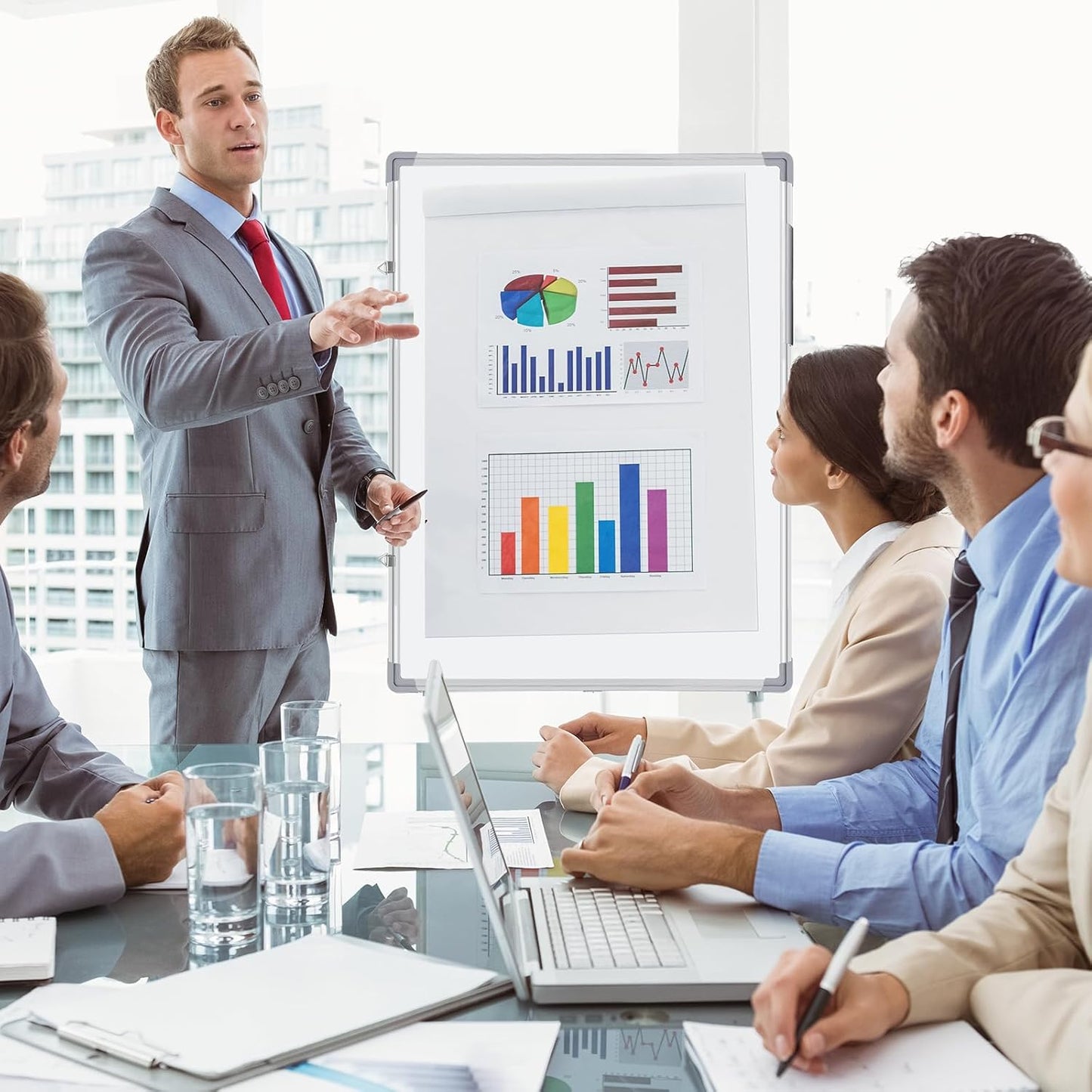 Tinlade 6 Pack Magnetic Dry Erase Whiteboard Message Presentation White Board White Board Dry Erase Aluminum Frame Hanging Whiteboard for School Home Office (18 x 24 Inches)