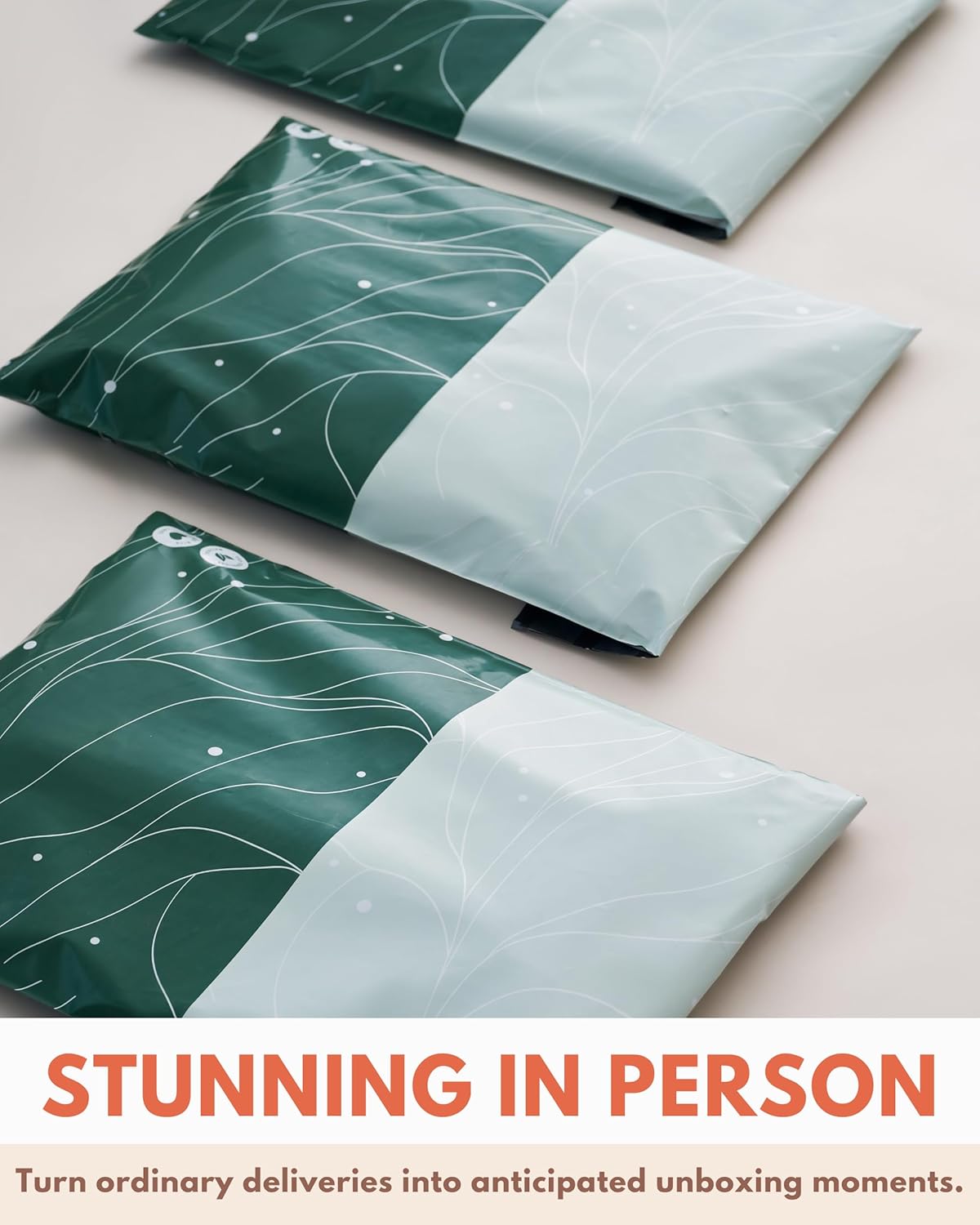 Poly Mailers 10x13-25 Pack Biodegradable Shipping Bags for Clothes - Impack Self-Seal Waterproof Thick Mailing Envelope for Accessories & Clothing - Japanese Green