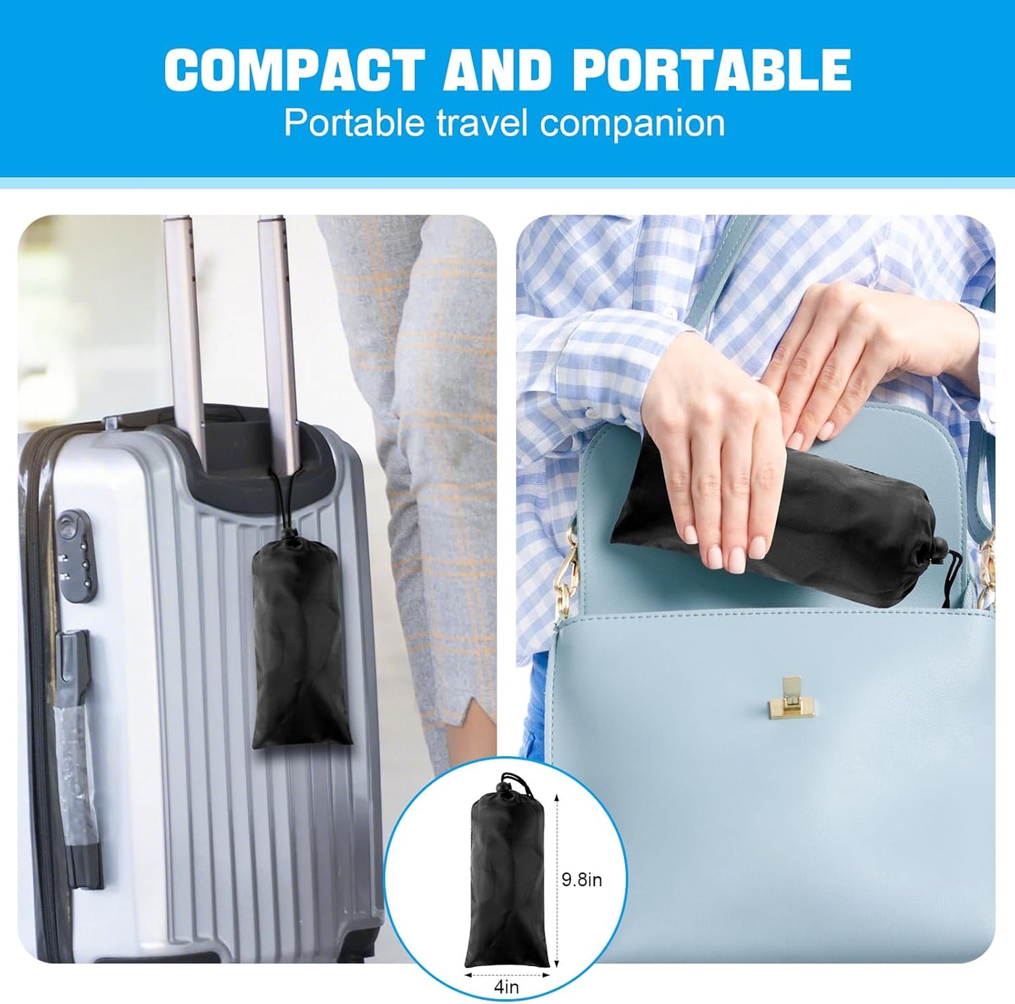 2 Pack Airplane Foot Rest,Portable Airplane Foot Hammock for Under Desk at Work to Relax Your Feet,Adjustable Memory Foam Foot Rest for Air Travel with Ear Plugs and Eye Mask