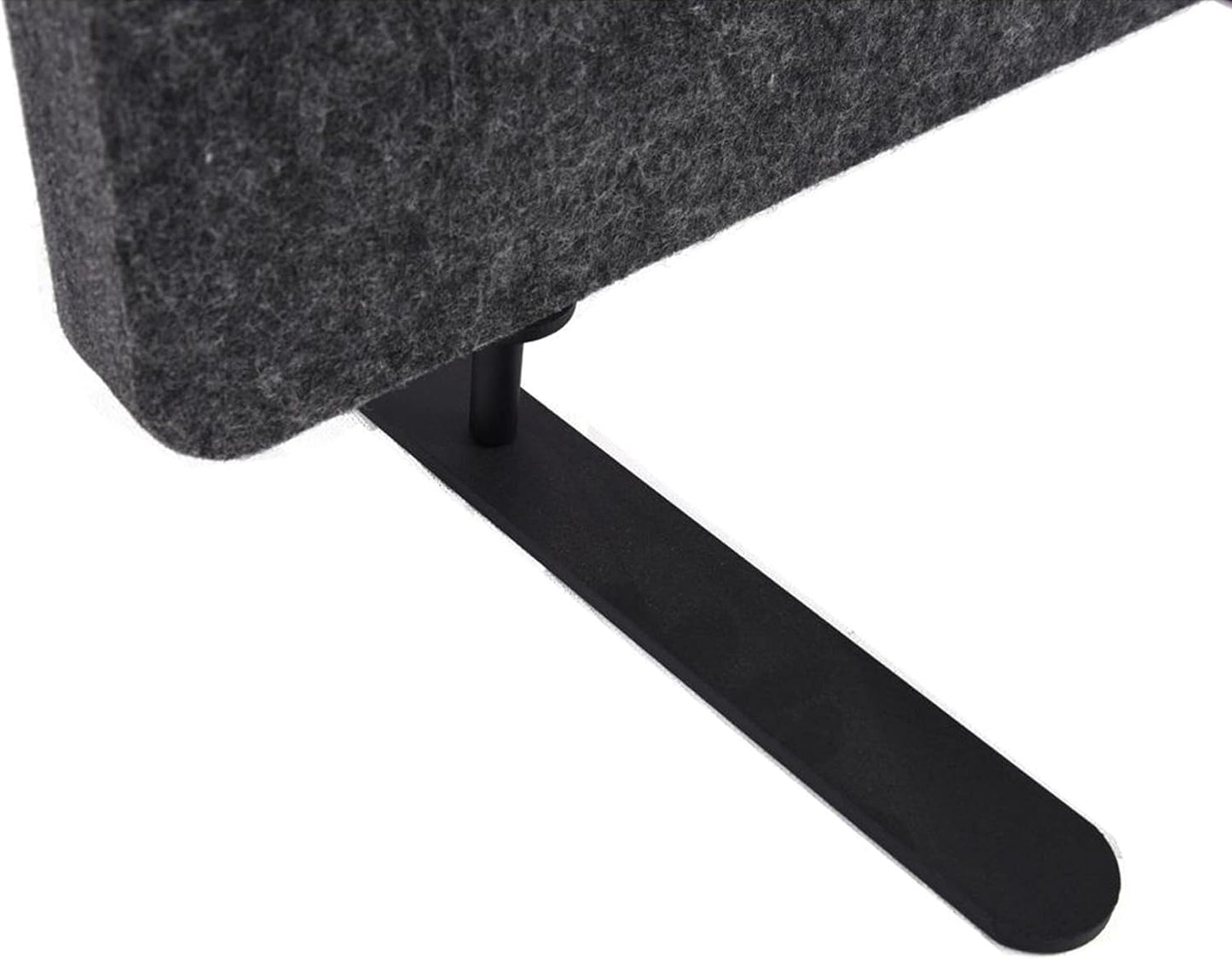 Stand Up Desk Store ReFocus Raw Freestanding Acoustic Desk Divider Privacy Panel to Reduce Noise and Visual Distractions (Anthracite Gray, 23.6" x 62")