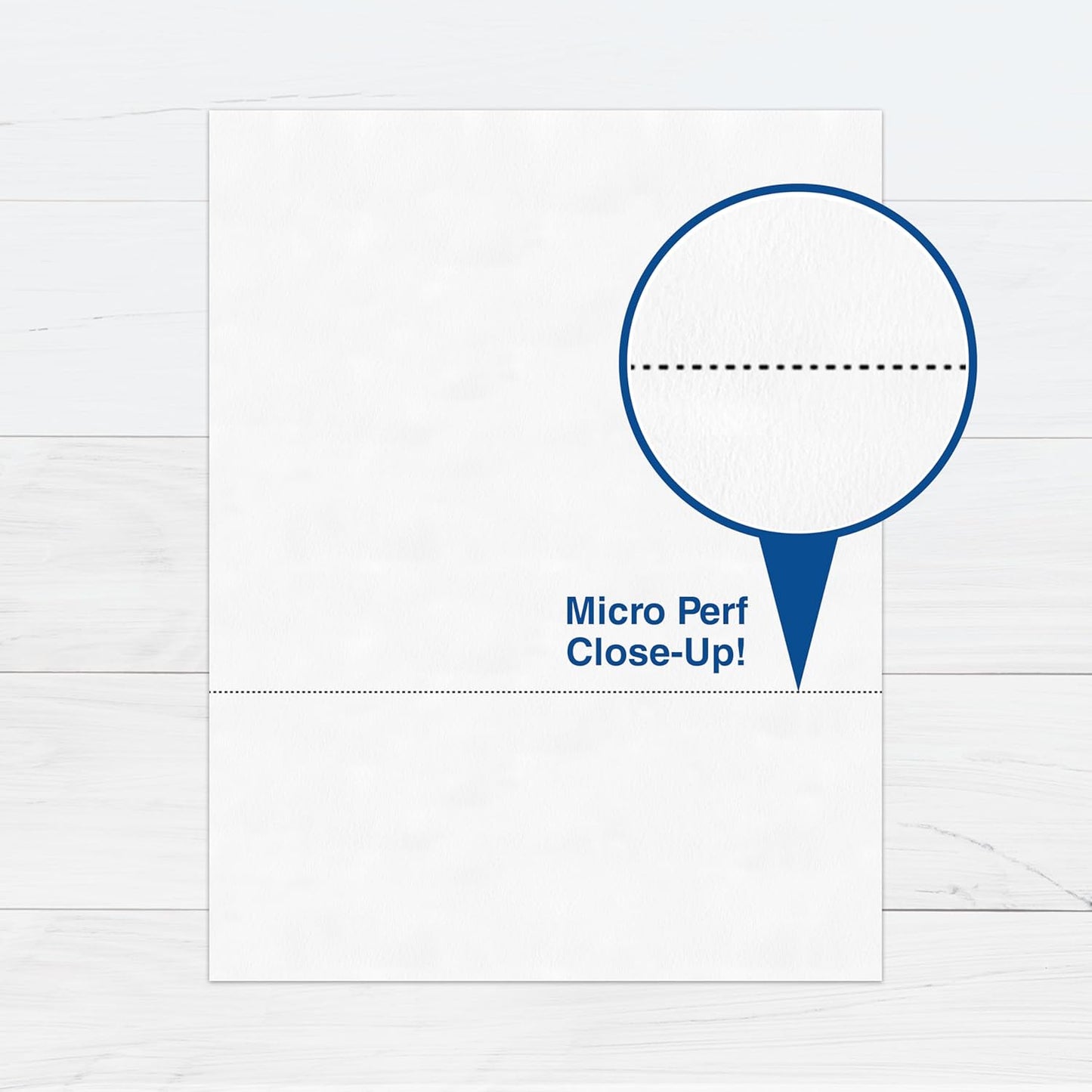 PrintWorks Professional 3 3/4" Horizontal Perforated Paper 8.5” x 11” - Perfect For W-2, 1099, & Statement Use - Made in the USA - 500 Sheets - 20 lb - Printer Compatible - White (04331)