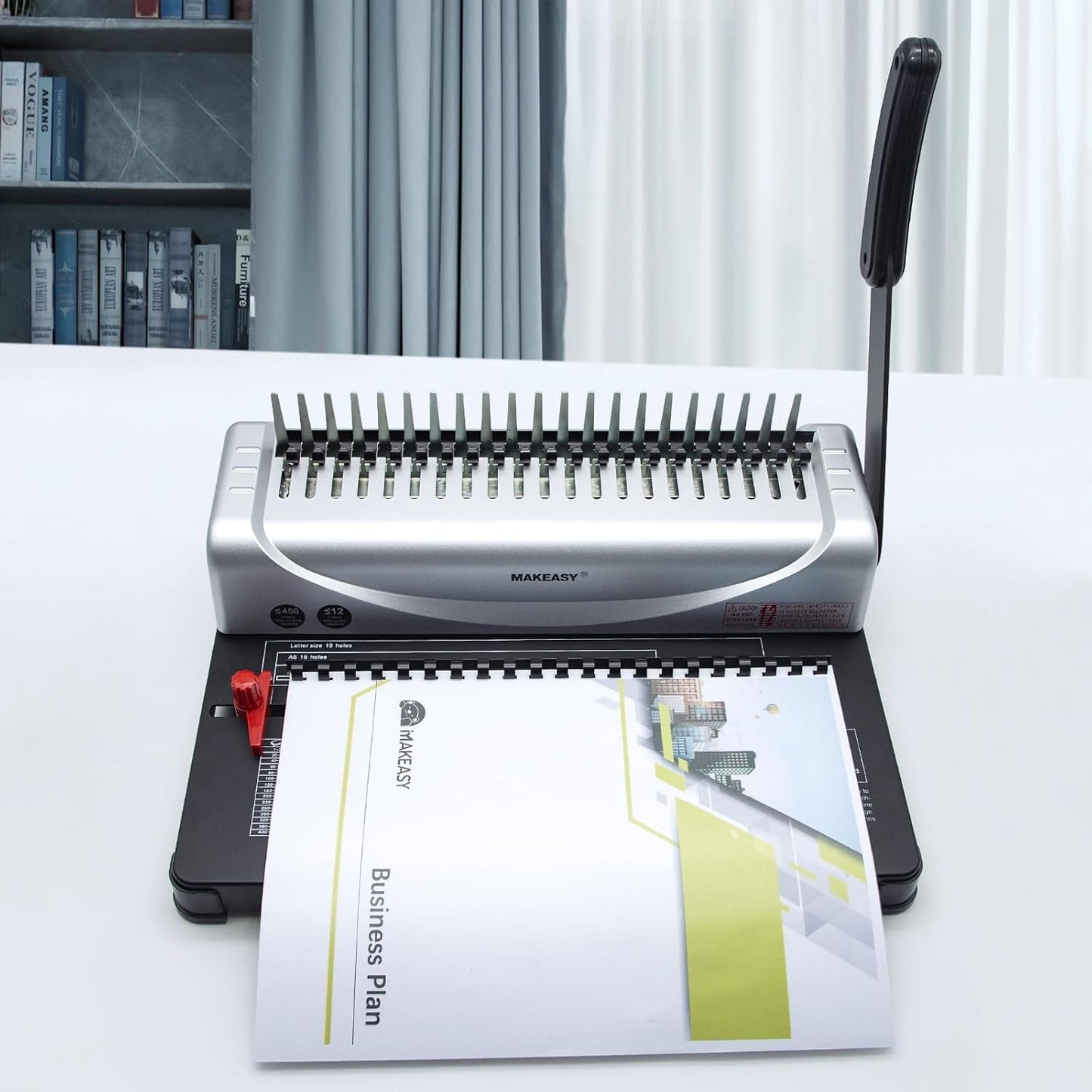 MAKEASY 150 Pack Multi-Size 19-Ring Comb Binding Spines for LTR, 1/4", 5/16", 3/8", 1/2", 5/8", 3/4", Pack of 150 Black