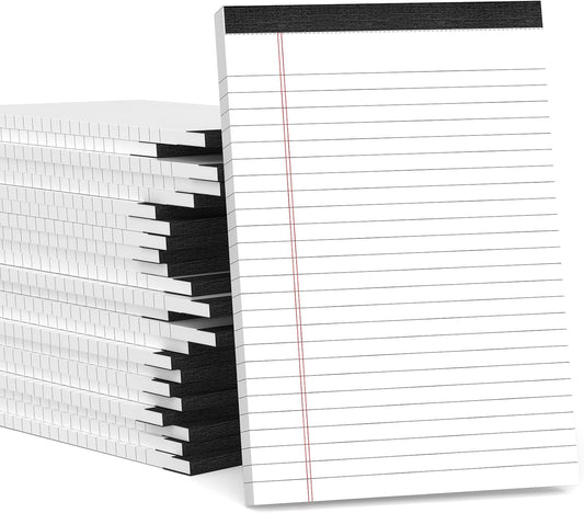 24 Pack Small Legal Pads 5x8 White Note Pads 5x8 College Ruled Paper Tablets for Office 80 GSM Paper Pads Narrow Ruled Legal Pad White Small Notepad 30 Sheets Writing Pad Lined Notepads for Office