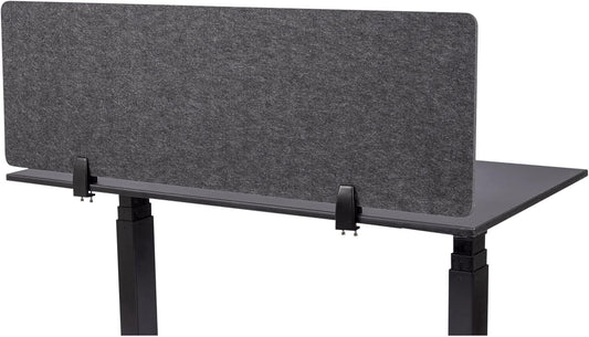 Stand Up Desk Store ReFocus Raw Clamp-On Acoustic Desk Divider Mounted Privacy Panel to Reduce Noise and Visual Distractions (Anthracite Gray, 47.25" x 16")