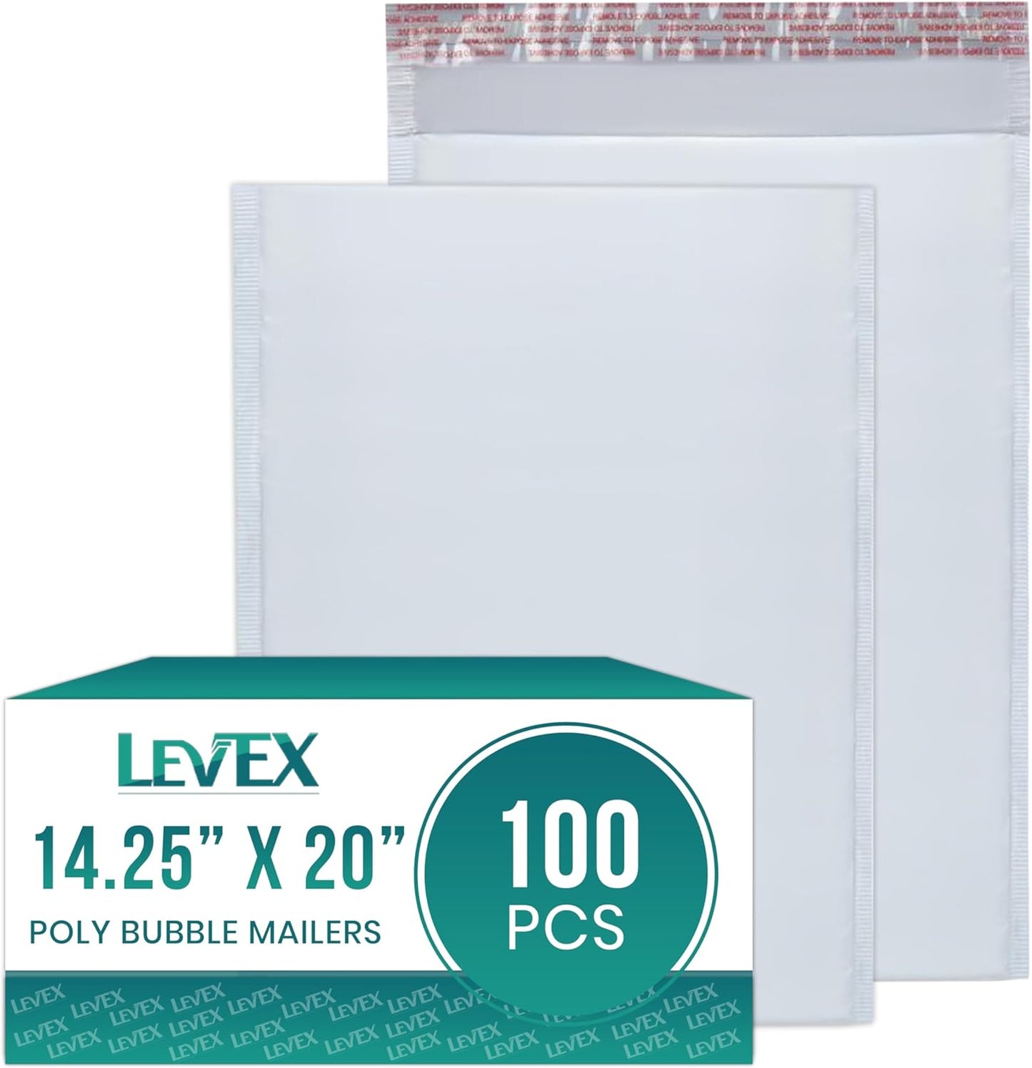 Levex - #7 14.25" x 20" [100 Pack] Poly Bubble Mailers, Padded Envelope Mailers, Packing Envelope & Mailing Bags for Shipping