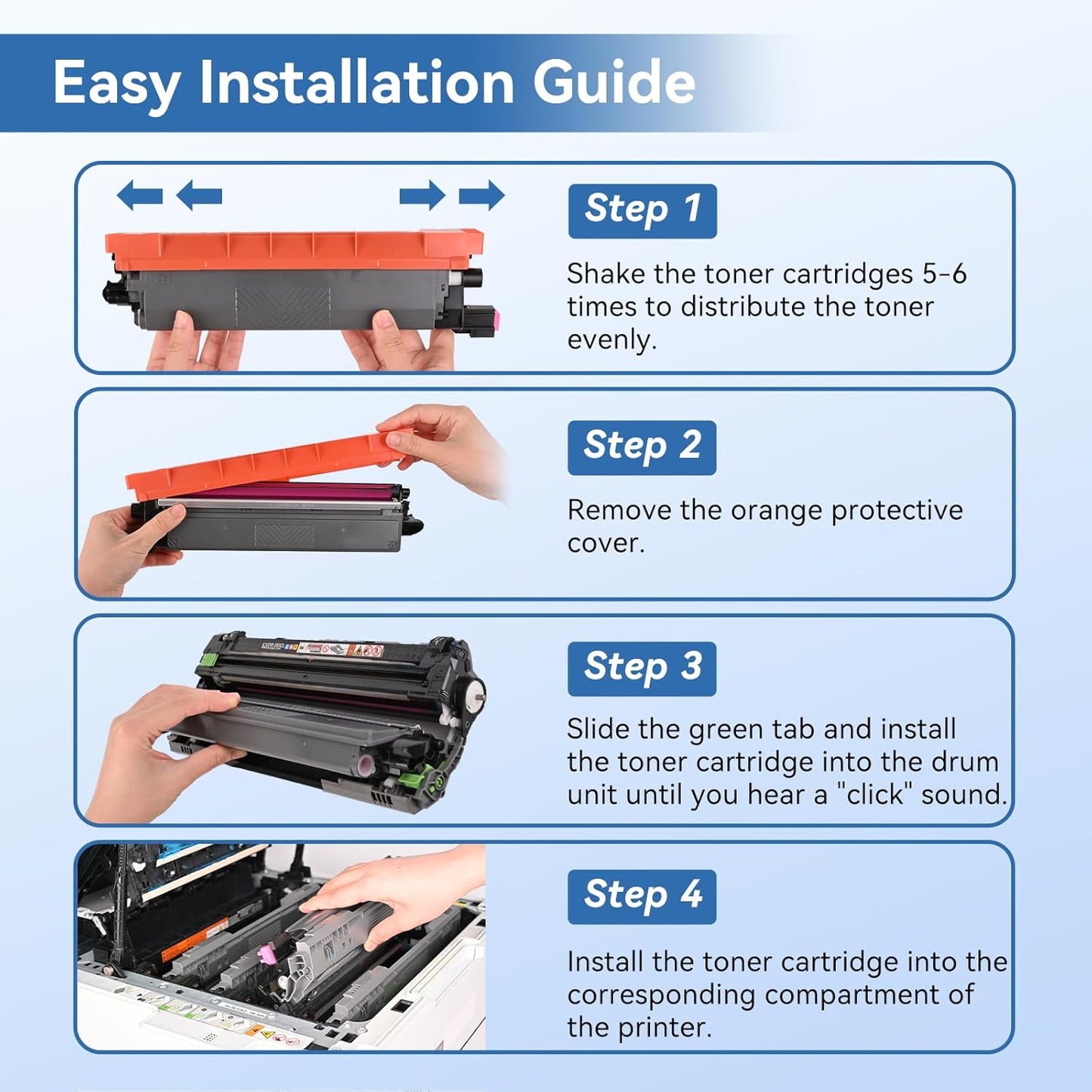 MYTONER Compatible Toner Cartridge Replacement for Brother TN229XL TN229 XL Toner Cartridges for MFC-L3720CDW MFC-L3780CDW HL-L3280CDW HL-L3220CDW HL-L3300CDW Printer (4 Pack TN-229XLBK/C/M/Y)