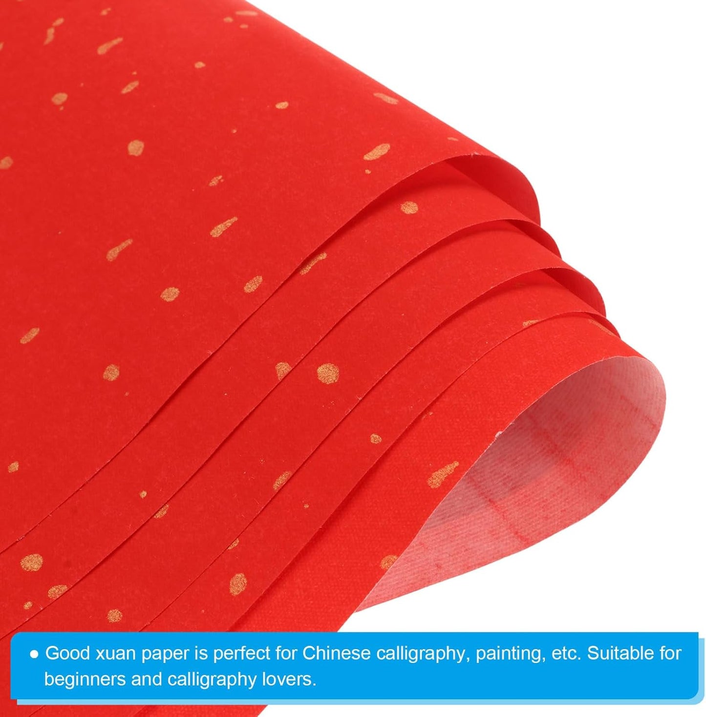 PATIKIL Red Xuan Paper, 20 Sheets, 8.7" x 8.7" Chinese Calligraphy Practice Paper