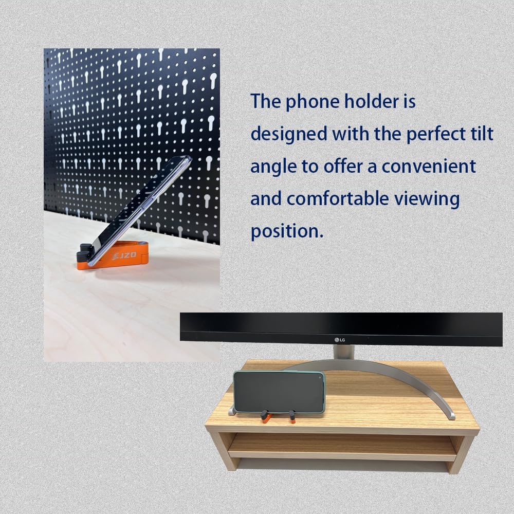 JZD Wood Monitor Stand for Desk,Ergonomic Wooden Desktop Organizer with Storage for Home Office