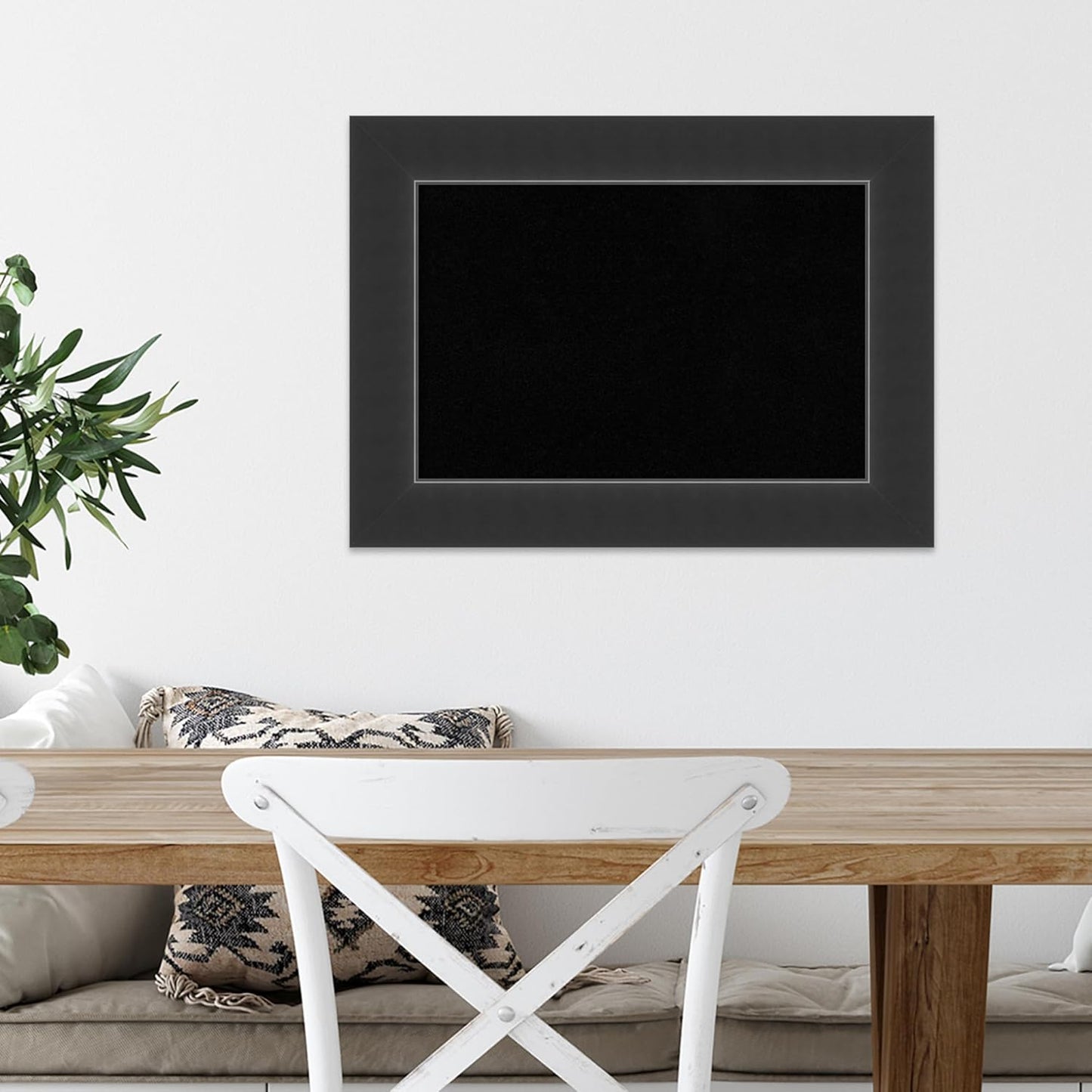 Amanti Art Black Cork Board for Wall, 17x23 Vision Board with Black Wood Frame, Small Corkboard Office Decor for Home Organization, Modern Corkboard Pinboard to Display Items for Home Organization in