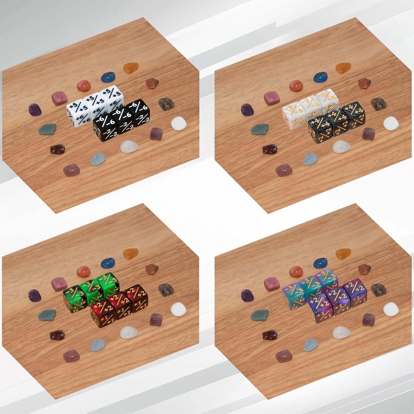 56 Pieces MTG Counter Dice Set in 8 Colors, 48 Pieces Life Counters Tokens Dice Set and 8 Pieces D20 for MTG, TCG, Cards Gaming Accessories