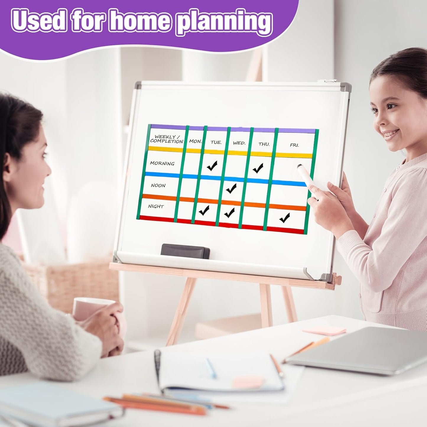 6 Rolls Magnetic Tape Roll Thin Strips, 33 ft Magnetic Whiteboard Graphic Decorative Tape Marking Line Magnet Board Dividers for Classroom Office Art Accessories (Mix Color,0.39 Inch)