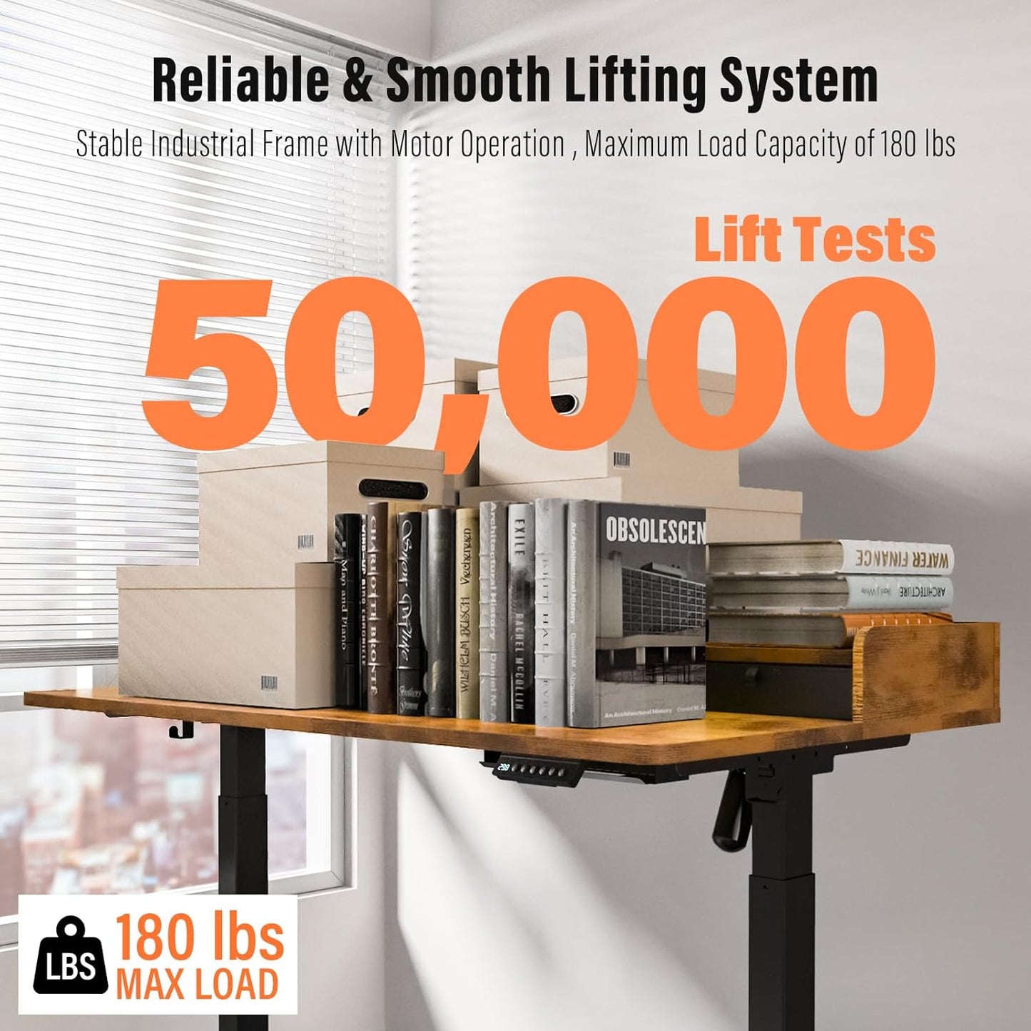 Standing Desk with Drawers,Thickened Table Legs Sit Stand Desk Electric for Home Office & Gaming,Ergonomic Stand Up Desk Cable Management Tray(Classic Black) (Rustic Brown, 48″ x 30″)