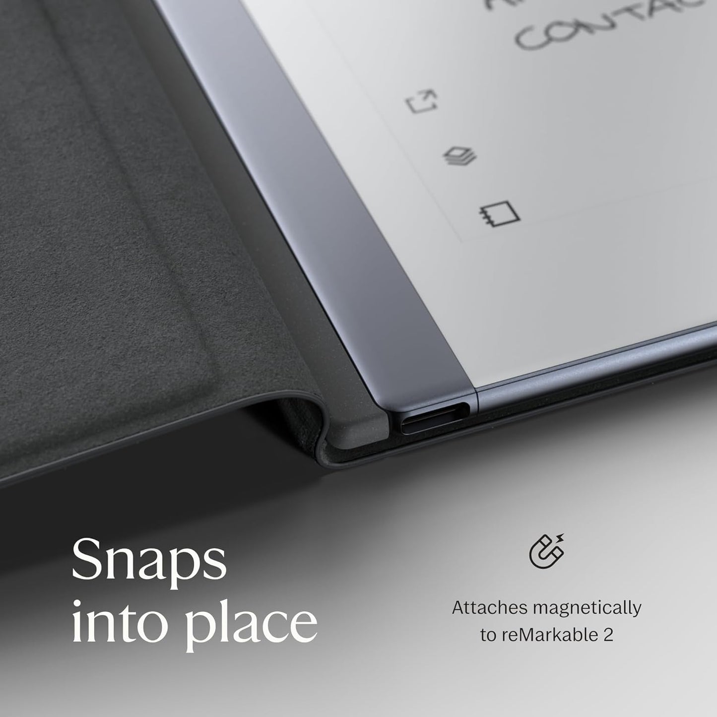 reMarkable Essentials Bundle – Gray | reMarkable 2 Paper Tablet | Includes Black and White 10.3” Writing Tablet, Marker Plus Pen with Eraser, Book Folio Cover in Gray Weave