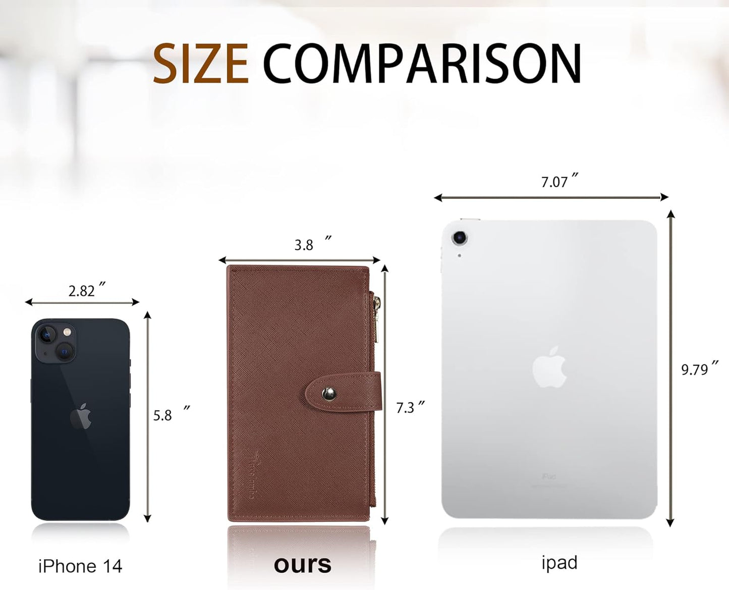 Travelambo RFID Wallet Women Large Size Bifold Multi Card Wallet Case with Zipper Pocke Credit Card Holder for Women