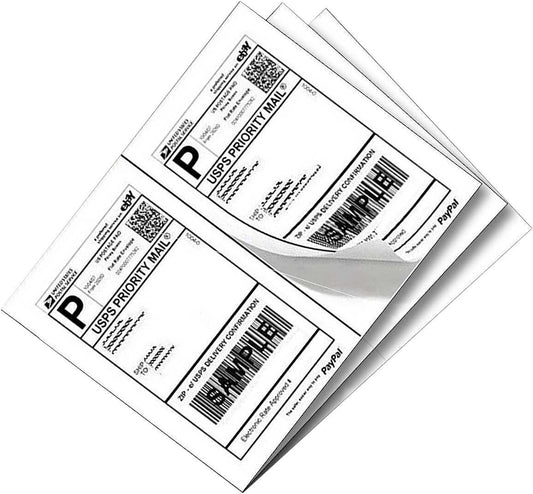 9527 Product Half Sheet Self Adhesive Shipping Labels for Laser & Inkjet Printers White Blank,2 Labels per Sheet (500 Lables)