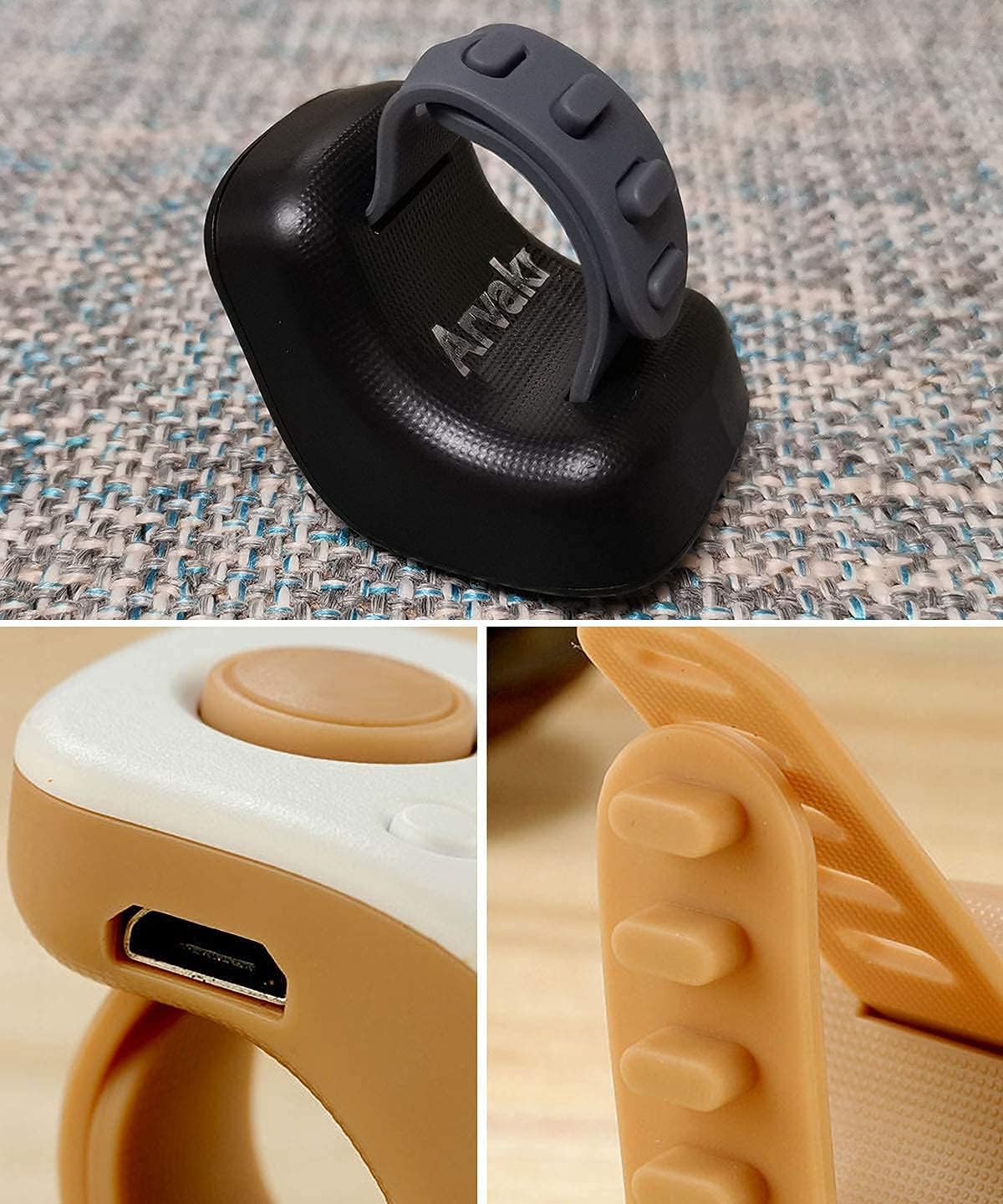 Rechargeable Silent Finger Counter 6 Channels Digital Tasbih Tally Clicker with LED for Prayer Knitting Sports Gift