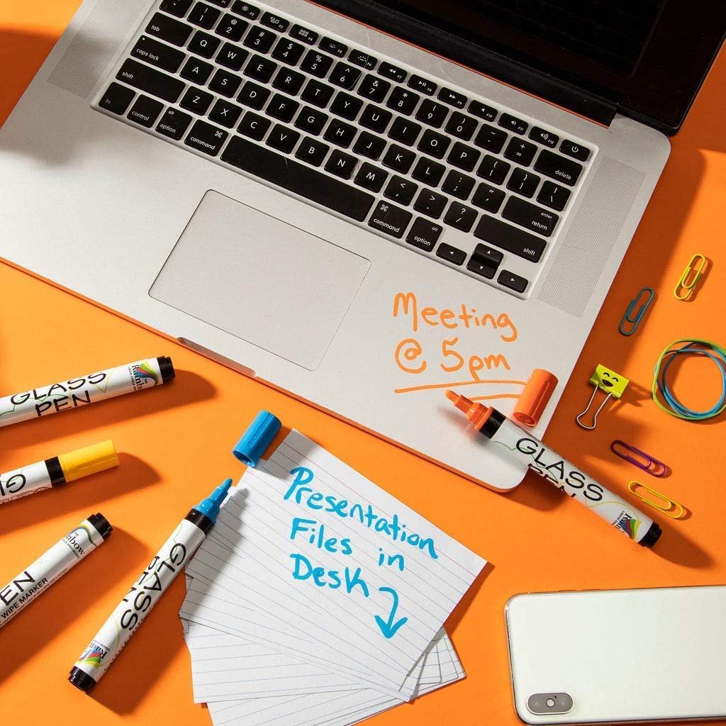 Glass Pen Window Marker: Liquid Chalk Pens for Glass, Whiteboard Markers with Washable Paint - Graduation, Car Windows, Mirror Pen, Storefront, Wedding, Parade, Party & Holiday (5 Pens - Jumbo Tip)