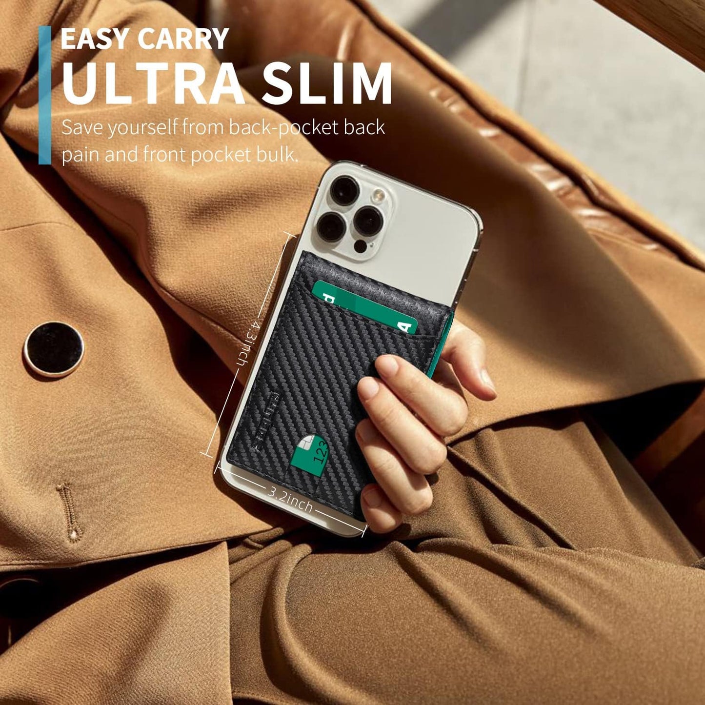 RUNBOX Novelty Wallet for Men Slim 11 Credit Card Holder Slots Leather RFID Blocking Small Thin Men's Wallet Bifold Minimalist Front Pocket Large Capacity Gift Box