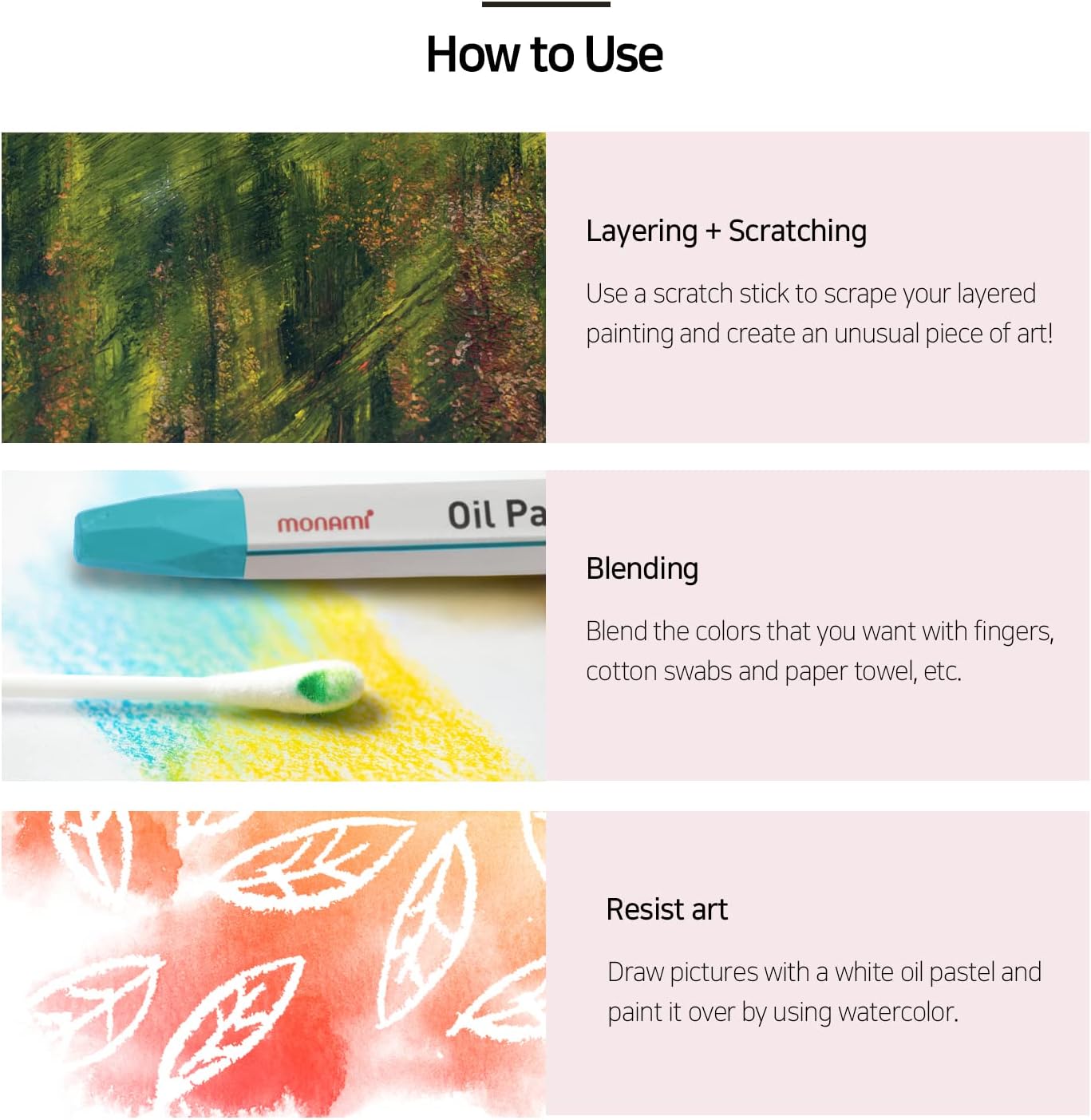 MONAMI Oil Pastels, Jumbo Size Hexagonal Shape Oil Pastels for Kids and Students with Handy Carrying Case, 18 Vivid Colors Pack