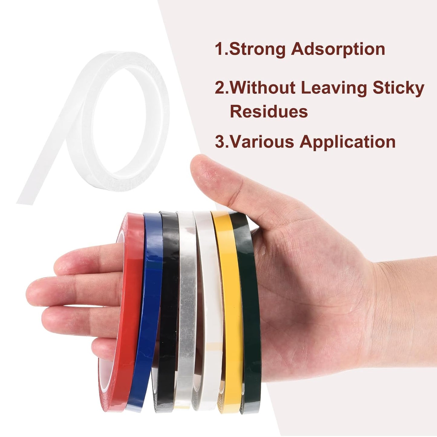 MECCANIXITY 10 Rolls Whiteboard Tape Graphic Chart Tape 15mm 54.7 Yard Art Tape Thin Self-Adhesive Pinstripe Tape Masking Tape for Gift Wrapping Craft Supplies, White