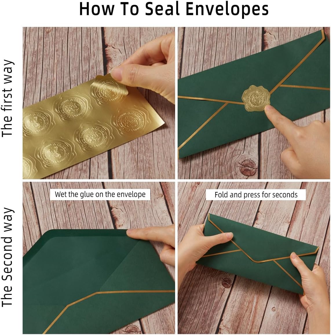 30 Pack Christmas Thick #10 Business Envelopes with Gold Border, 4 1/8 x 9 1/2 Thick Paper Standard Envelopes with Stickers for Office, Checks, Letter Mailing, Invoices (Christmas Green Red)