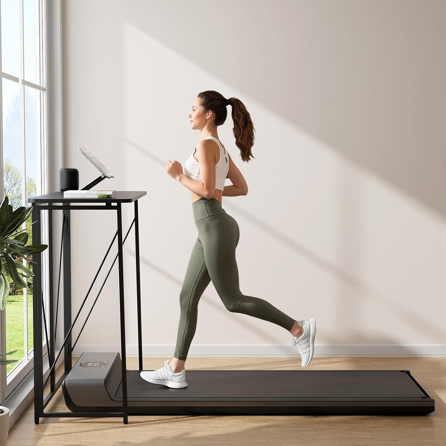 Folding Standing Desk, 39" Foldable Standing Desk, Collapsible Sit Stand Desk for Walking Pad Treadmill Home Office Living Room and Bedroom, 19.68" D x 39.37" W x 43.3" H, Black