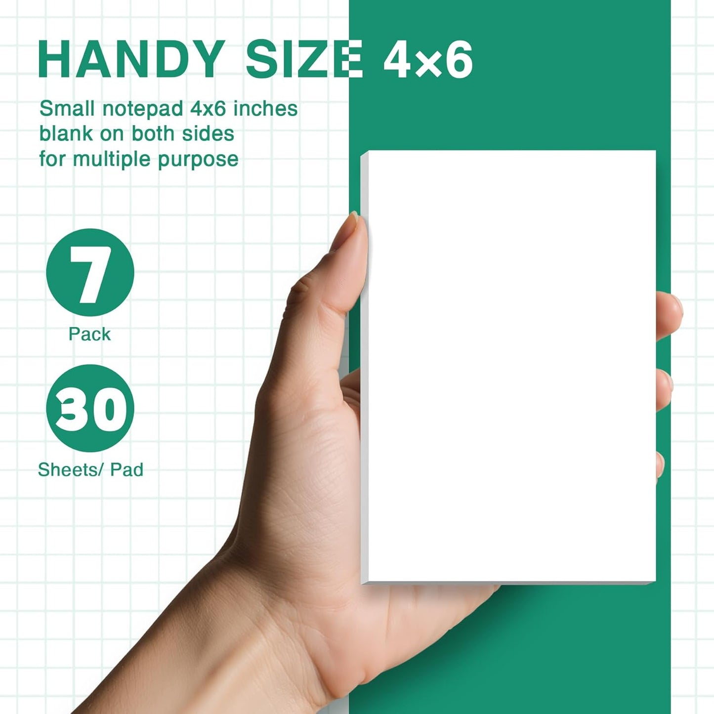 Blank Note Pads 4x6 Inches, 210 PCS, White Memo Pads for Writing, Easy Tear Off Notepad, Mini Memo Pads 4x6 Small Server Notebook, Note Pad for School, College And Home