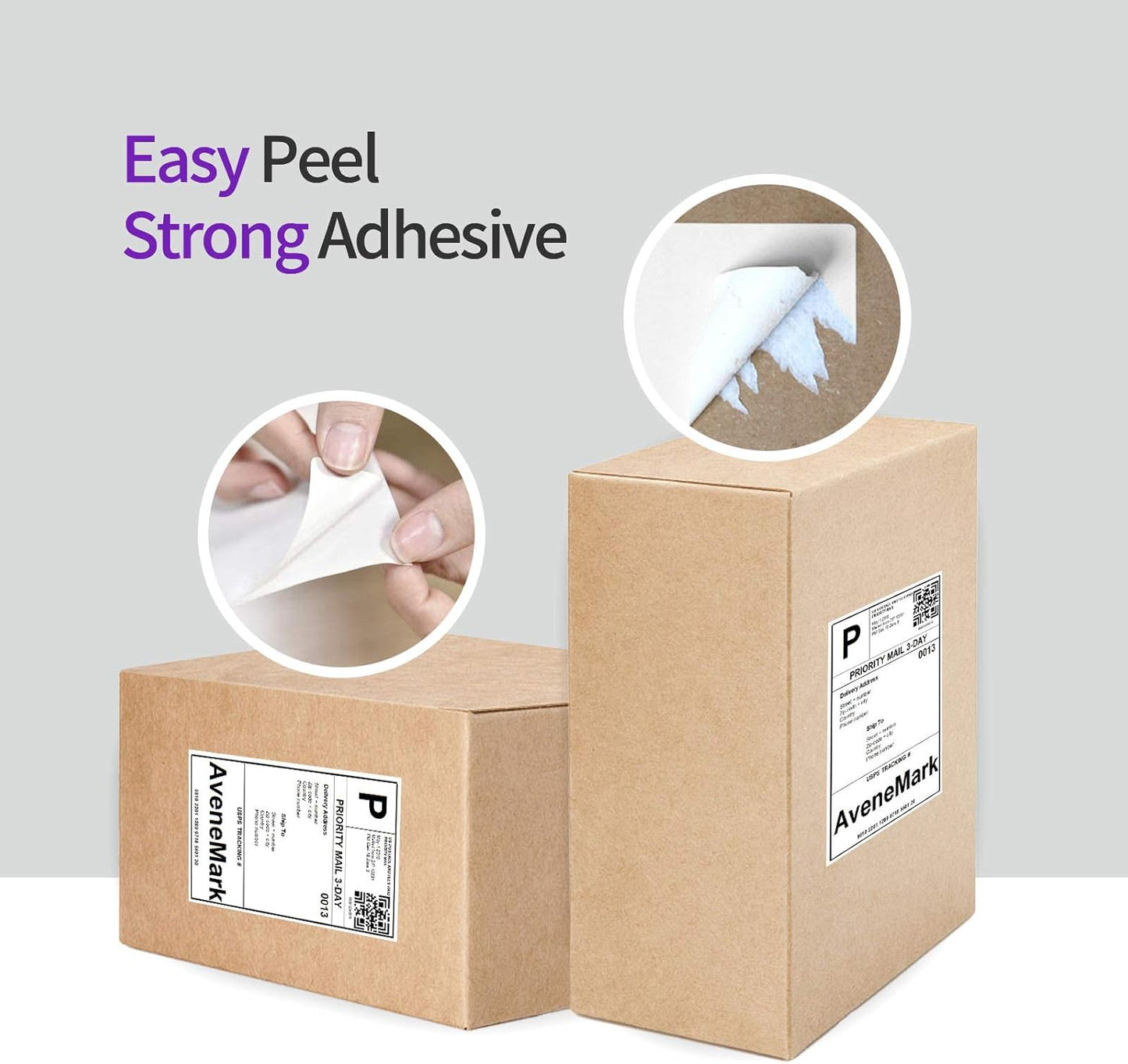 AveneMark 8 Stacks 4000 Labels 4" x 6" Fanfold Direct Thermal Labels, Postage Shipping Labels Paper with Perforated, Strong Adhesive Label for Zebra, Rollo, MUNBYN Thermal Printer,500 Labels per Stack