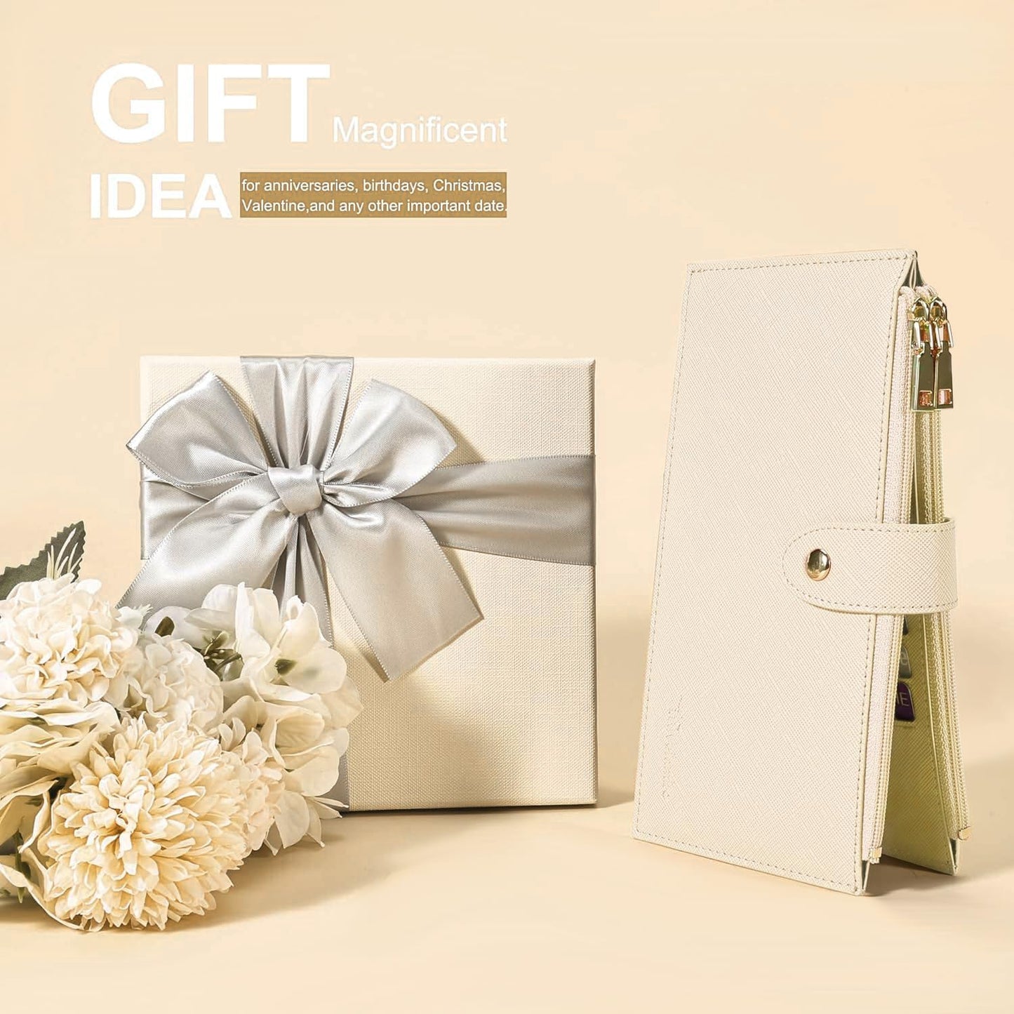 Travelambo RFID Wallet Women Large Size Bifold Multi Card Wallet Case with Zipper Pocke Credit Card Holder for Women