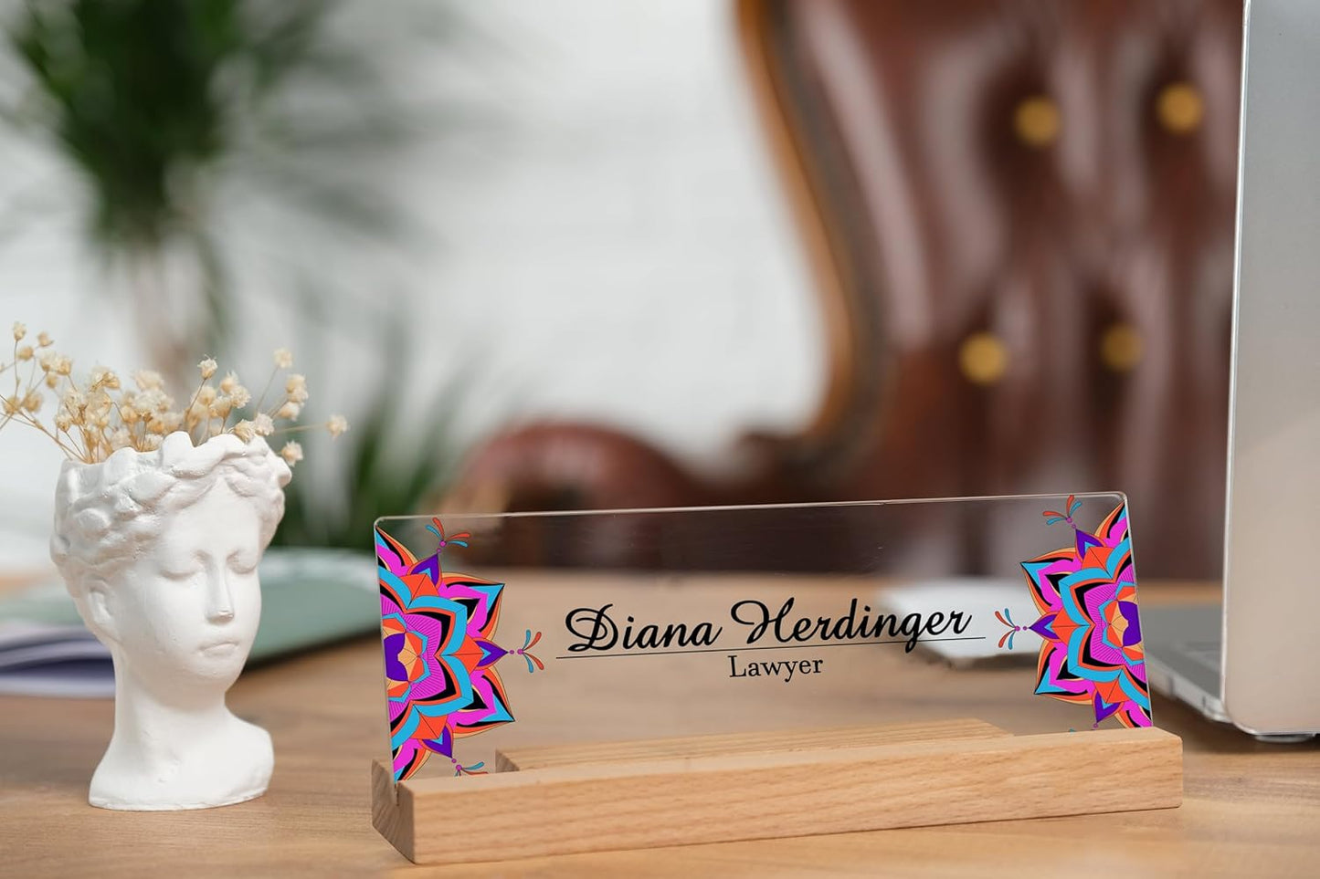 Personalized Desk Nameplate, Custom Acrylic Office Sign for Him Boss, Professional Name Plate for Coworkers, Unique Custom Gift Idea for Office, New Job Gift, CoWorker Gift, Phd Gift (Mix Design)