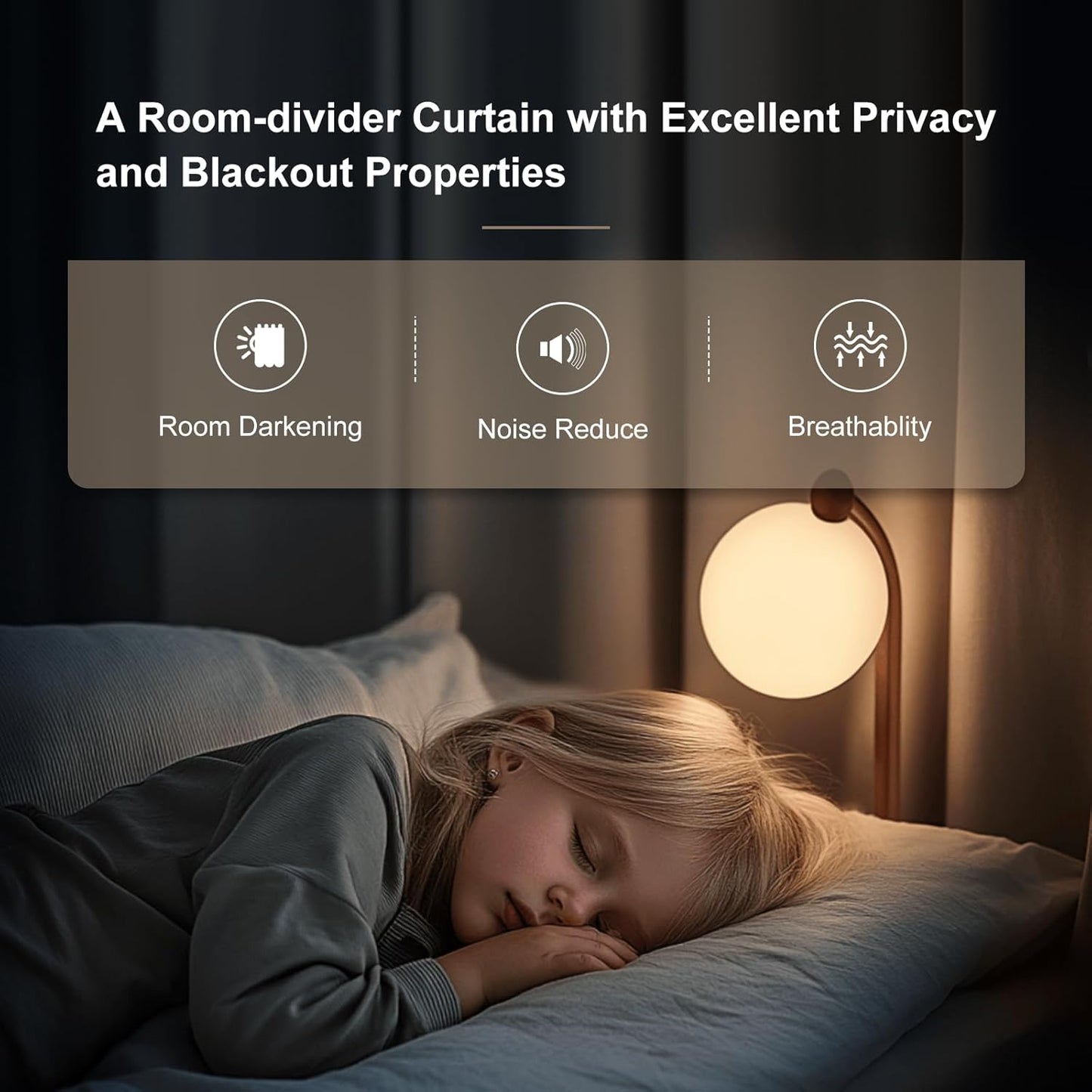 Room Divider Curtains & Flexible Bendable Tracks Set,Privacy Dividers Ceiling Track Curtain Window Blackout Curtains for Living Room Bedroom (W150 × H84 in 1 Panel Black Drape & White Rail)