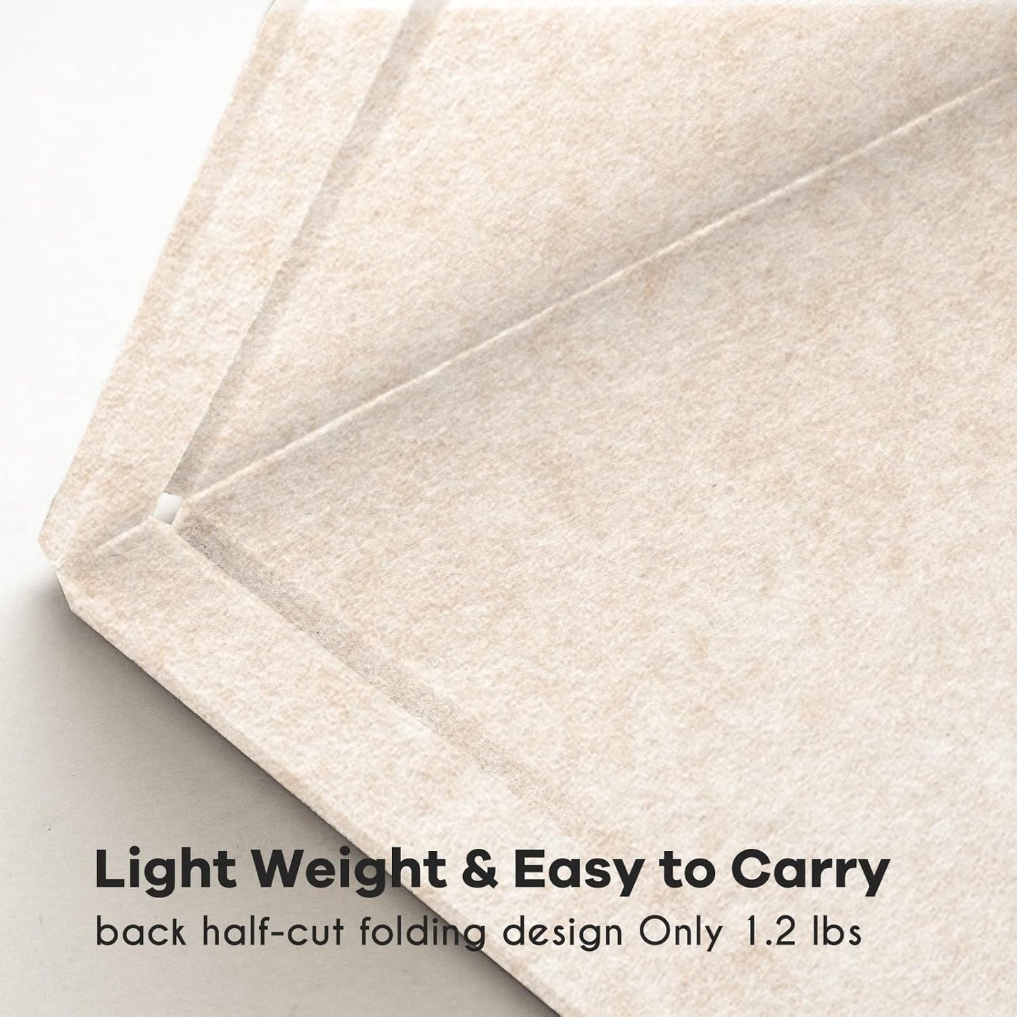 Bulletin Board, 35 x 17 1/2 Inches Felt Pin Board - Decorative Cork Alternative for Wall, Foldable Picture Self-Adhesive Vision Prayer Board With 20 Pushpins - Oatmeal