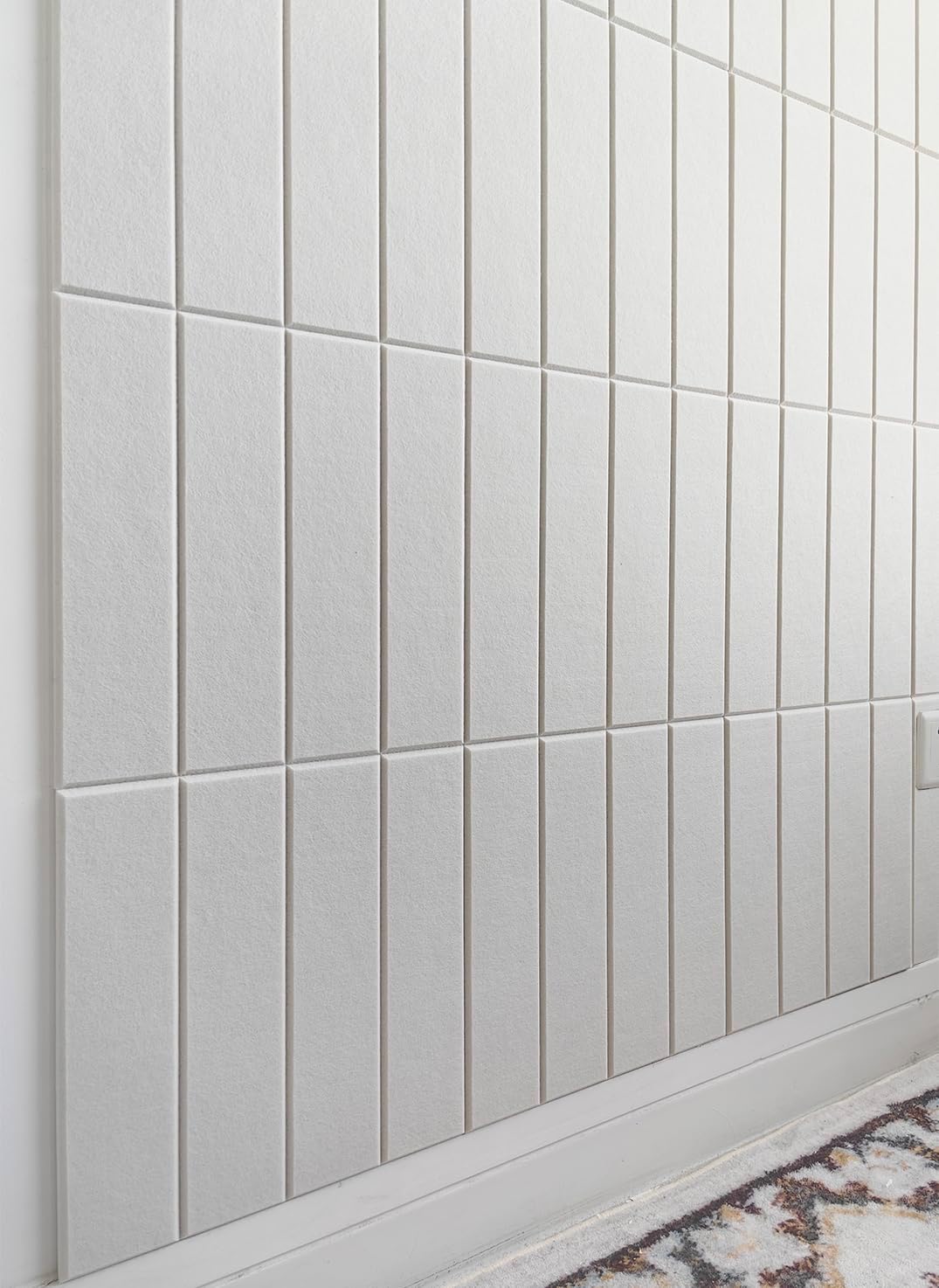 Large Cork Board Alternative - 24-Pack Felt Wall Tiles with Safe Removable Adhesive Tabs, Cork Wall Tiles Bulletin Board Home Office Essentials - Warm White