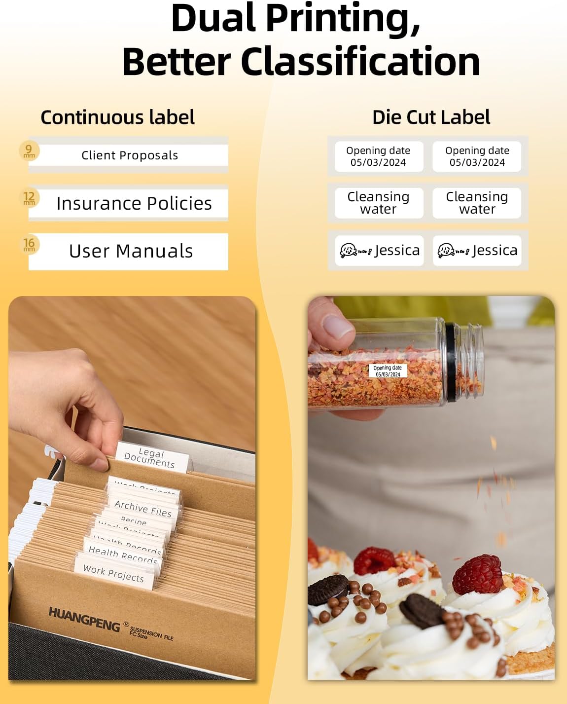 Makeid L1 Label Maker Machine with Tape Includes 3 Label Tapes - Portable & Rechargeable Label Makers Compatible with 9 12 16mm Tape - Mini Bluetooth Labeler for Organizing Office Home School