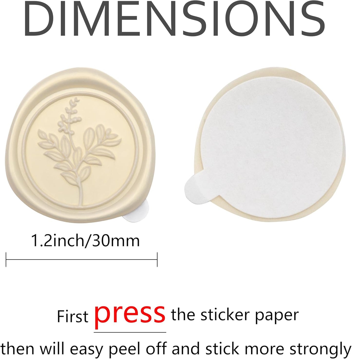 60 Pcs Champagne Wax Seal Stickers, Wedding Invitation Accessories Envelope Stickers - Peferct for Wedding Accessories, Gift Box Craft Wrapping, Christmas Cards Envelope Seals