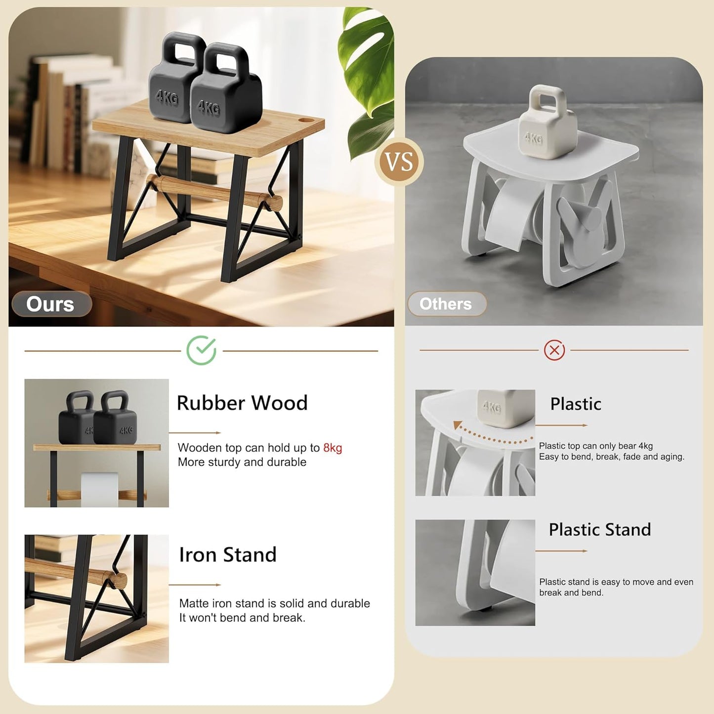 Label Holder for Rolls and Fan-fold Labels, Wooden Label Stand for Shipping Label Printer, Sticker Roll Holder Thermal Printer Accessory for Home, Office