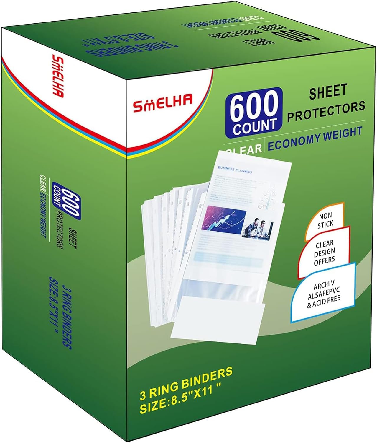 Sheet Protectors 600 Page,Page Protector 8.5" x 11" ，Upgraded Thick Material,for 3 Ring Binder, Top Loading Paper Protector with Reinforced Holes,Holds Multiple Sheets