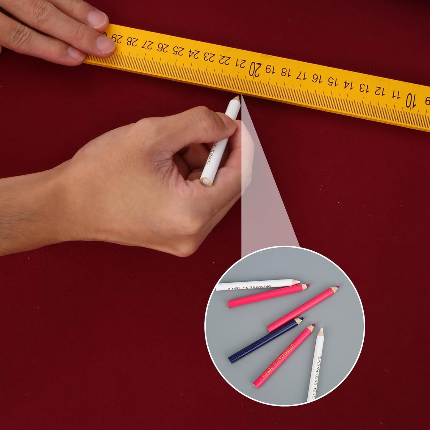 12pcs Fabric Markers for Sewing, Sewing Washable Pencil Disappearing Pen for Fabric Water Soluble Tracing Erasable Chalk Tools Tailors Dressmakers Quilting Embroidery DIY Crafts (Blue, Pink, White)