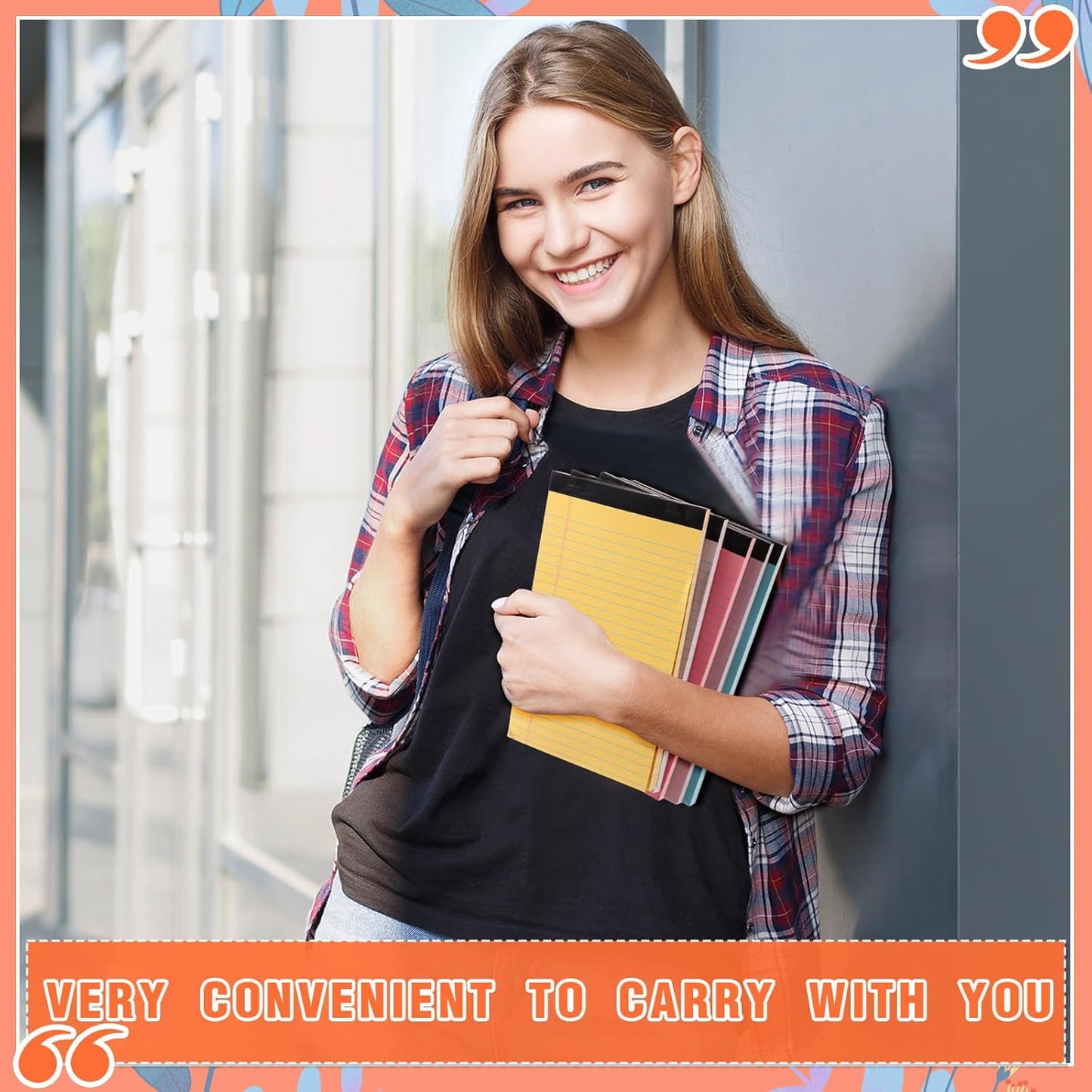 Lincia 12 Pcs 12 Pcs 5" x 8" Small Legal Pads Colored Lined Note Pads Narrow Ruled Writing Notepads 50 Sheets Per Micro Paper Notebook Lined and Perforated for College Office Supplies (Bright Colors)