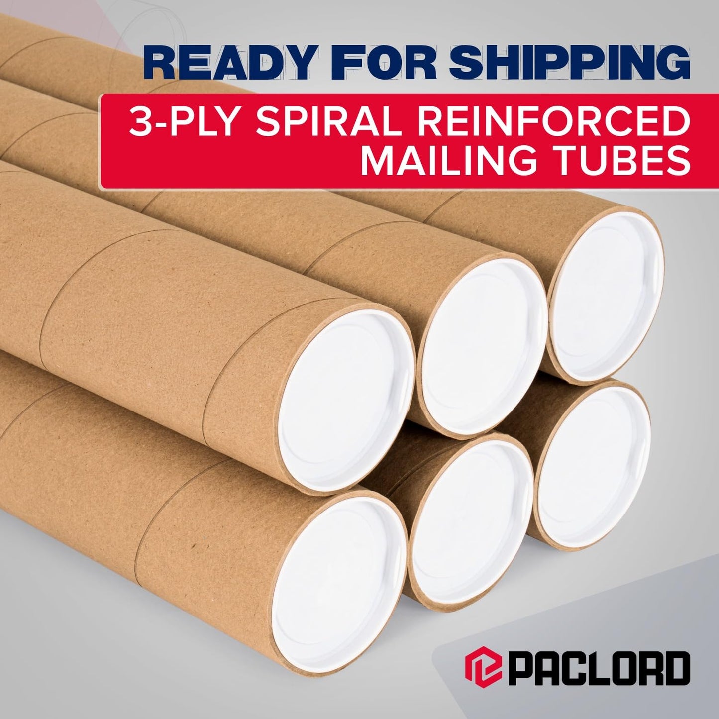 4" x 60" Heavy-Duty Reinforced Cardboard Mailing Tube, Pack of 4 Tubes with 8 Caps – Secure USPS Approved – Great for Shipping and Storing of Prints, Artwork, Posters or Documents