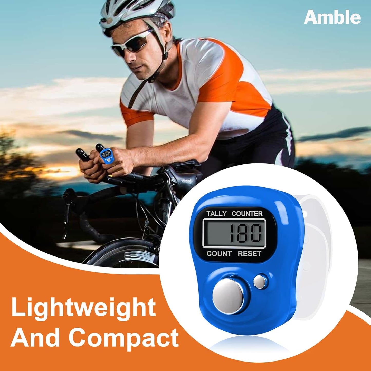 Amble 12 Pack Electronic Finger Counter, 5 Digit LCD Electronic Digital Display, Hand Tally Clicker Counter, Digital Handheld Tally Counter, Counting for Golf, Goods Counting, Lap, Knitting