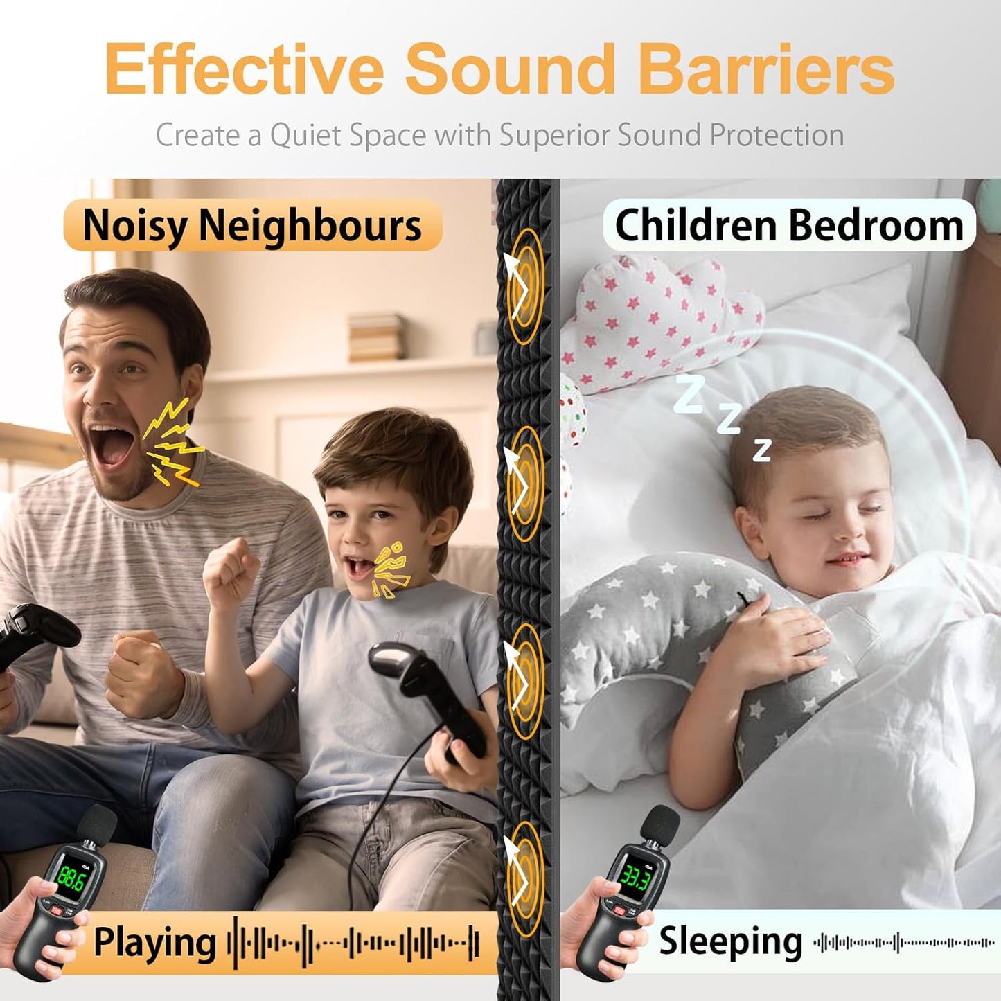 12 Pack Pyramid Acoustic Foam Panels – 12" x 12" x 2" High Density, Fire-Resistant Soundproof Wall Panels for Home Studio, Recording Room & Office