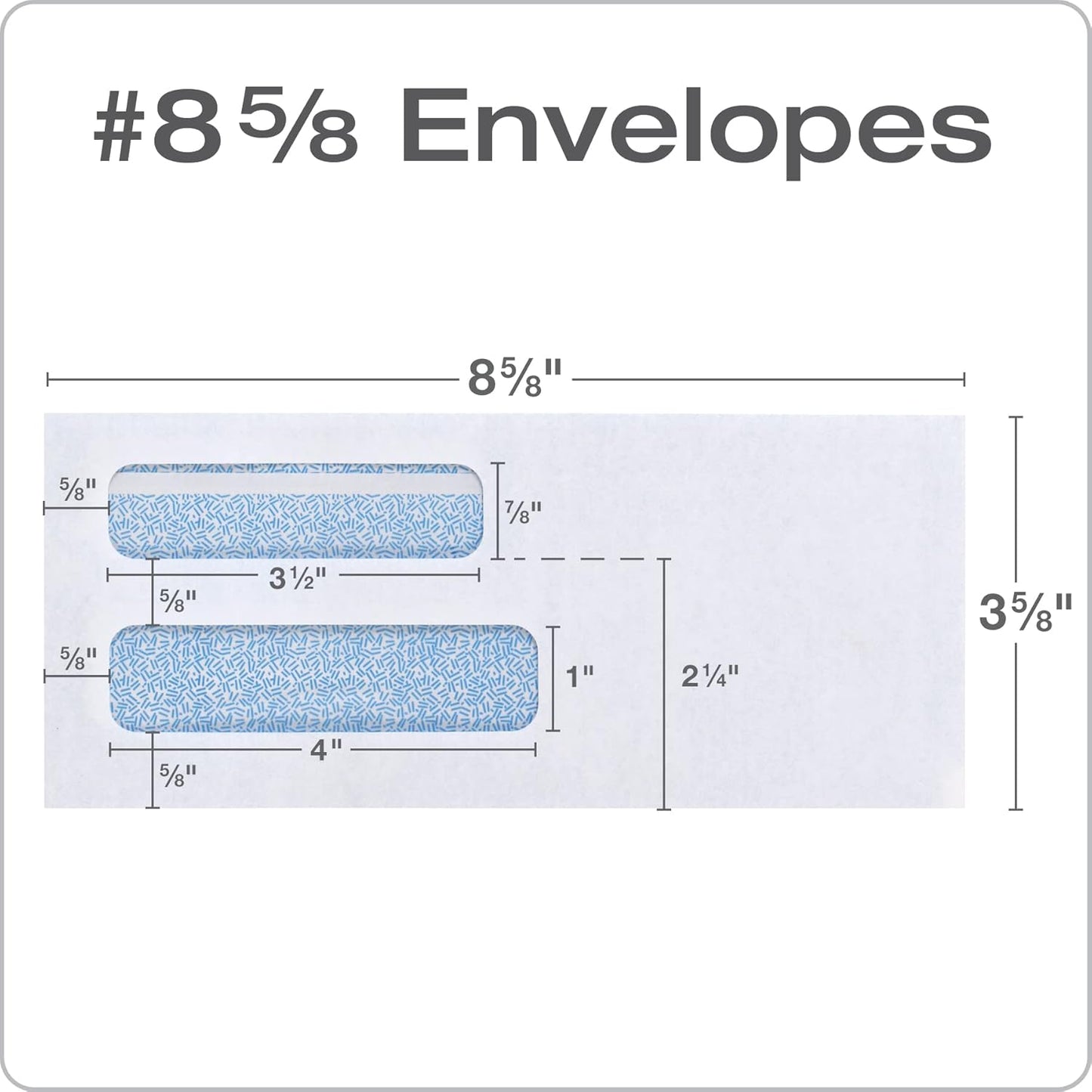 Columbian #8 5/8 Security Envelopes, 500/Box, Double Window, 3-5/8" x 8-5/8", Release & Seal Self Seal, SimplySafe Tamper Evident, White (COLO156)