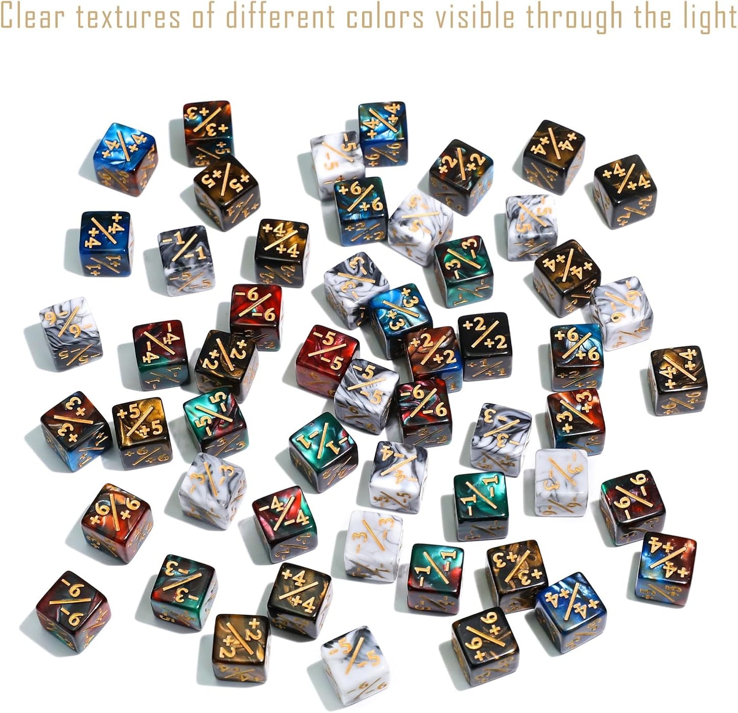 48PCS 12mm MTG Dice Counters & Tokens for Magic The Gatering, MTG Abilities Keyword Buff Tokens Plus 1 Life Counters Loyalty Dice, Compatible with TCG CCG Magic Card Gaming Accessories