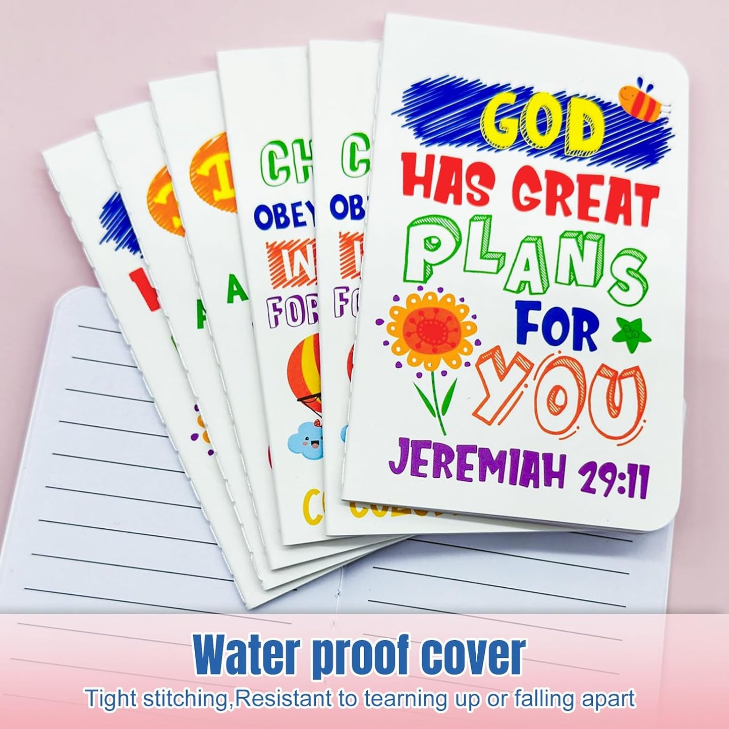 24Pcs Bible Verse Notepads,Mini Religious Pocket Notebooks Motivational Christian Small Inspirational Notepads Journals Gift Bulk Prizes for Kids Teacher School Home Travel Supplies (Bible White)