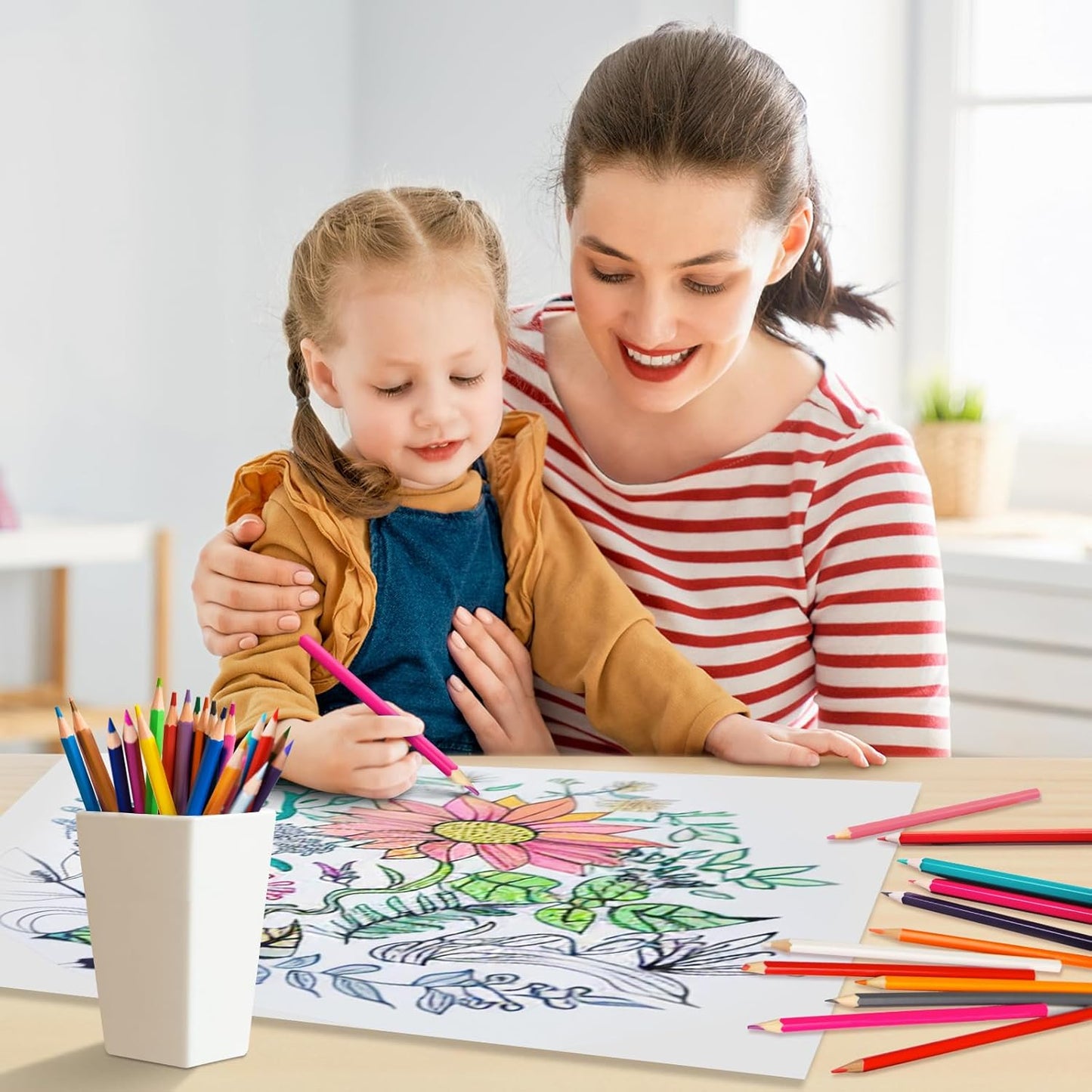 V-Opitos 48 Pack Colored Pencils Set, Pre-sharpened Coloring Pencils for Kids Beginners, Colored Pencils for Adult Coloring Books, Ideal Art Supplies for Sketching, Coloring & Painting